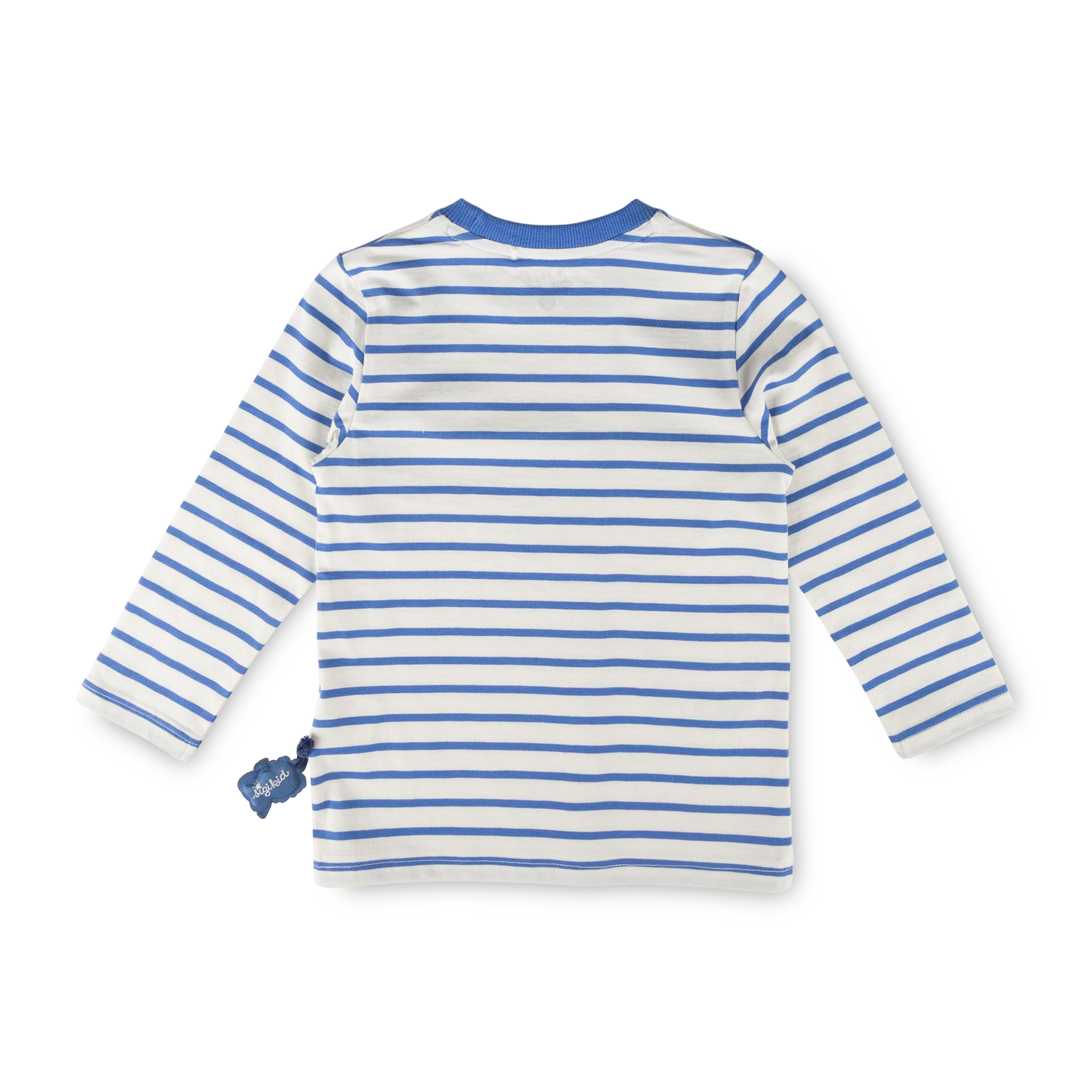 Kinder Ringel Langarmshirt Tiger & Löwe blau/weiß