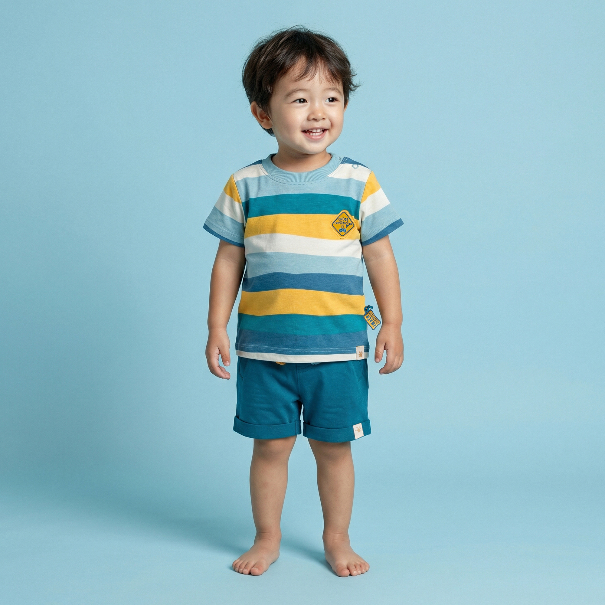 Striped baby T-shirt, Tractor & Co