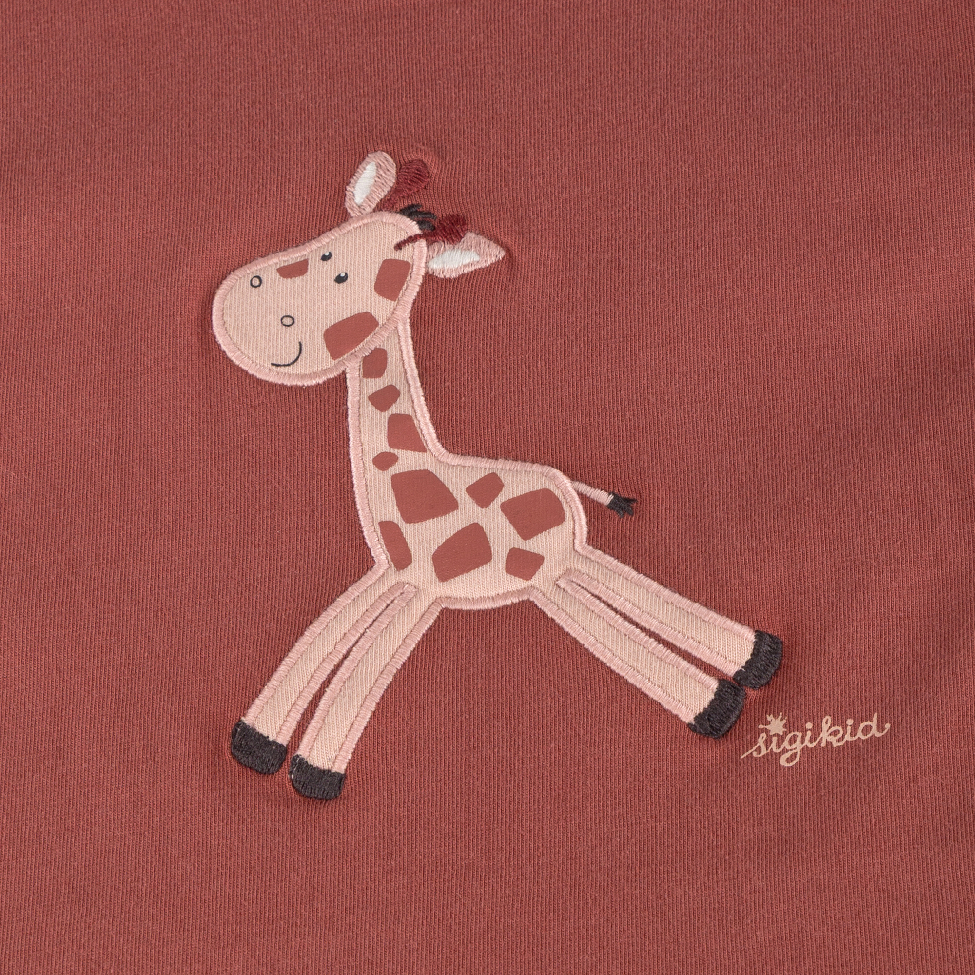Kinder Volant Kleid Giraffe, rotbraun