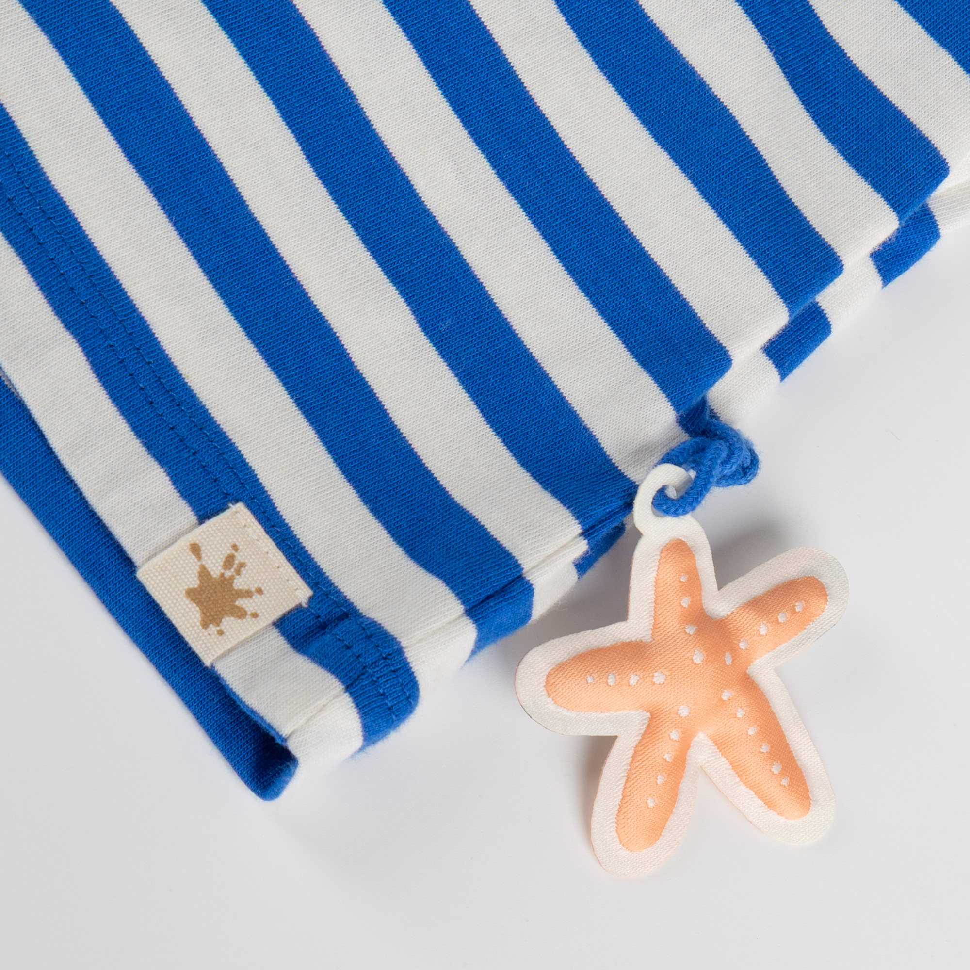 Kinder Ringel T-Shirt Seepferdchen, blau-weiß