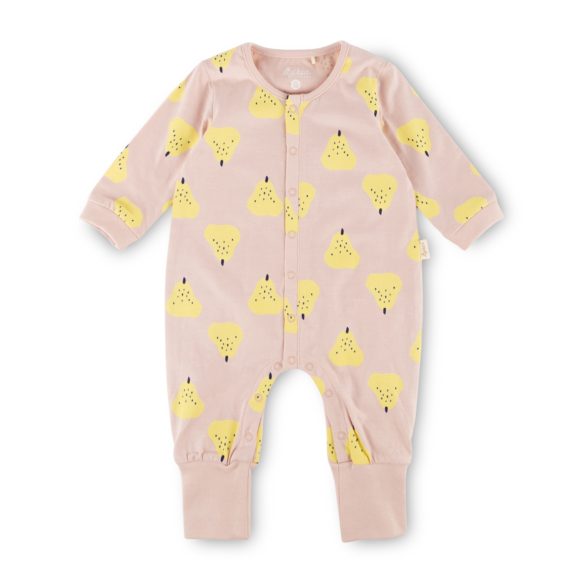 Weicher Baby Schlaf Overall Birnenprint, pastellblau/hellrosa Weicher Baby Schlaf Overall Birnenprint, pastellblau/hellrosa
