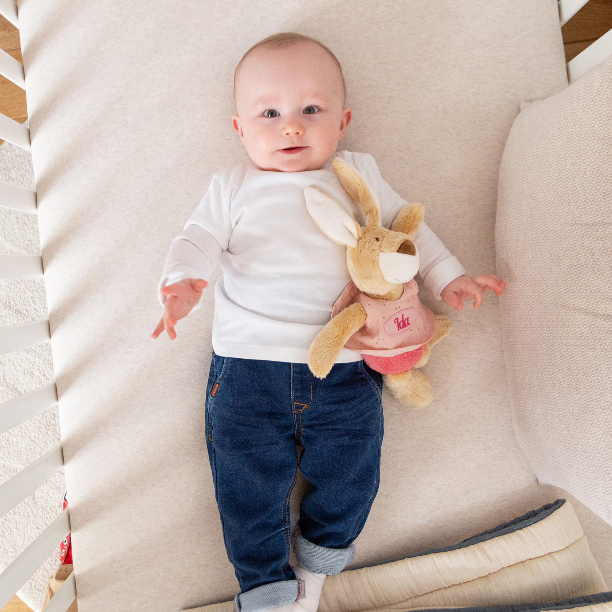 Namensspieluhr Hase rosa