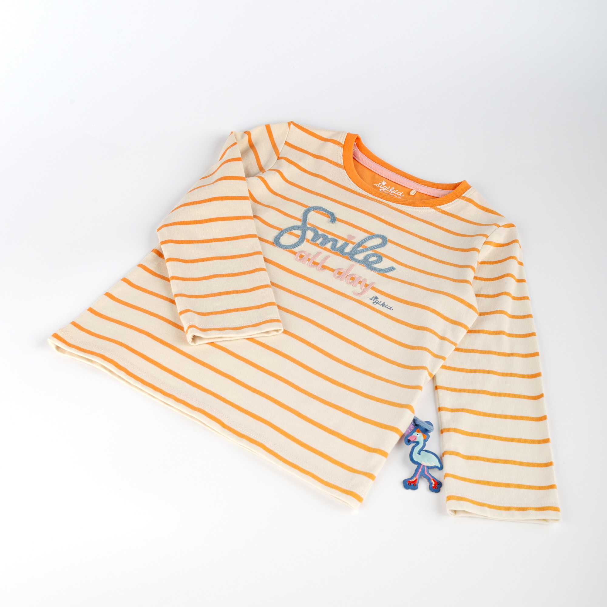 Kinder Ringel Langarmshirt, orange-weiß Kinder Ringel Langarmshirt, orange-weiß
