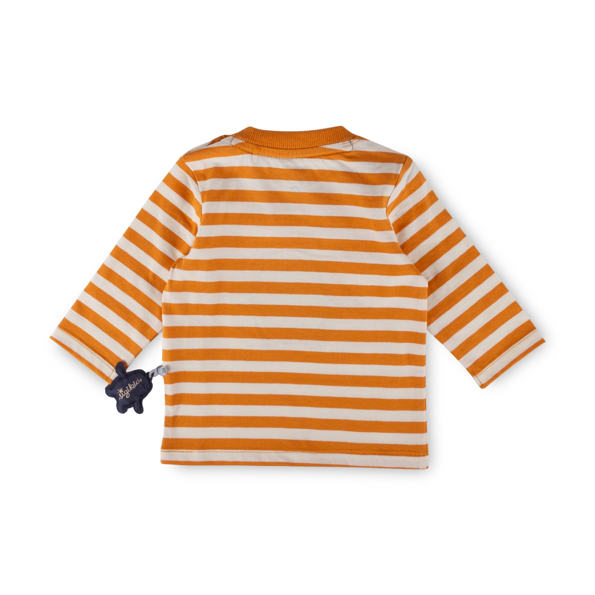 Baby Langarmshirt Pinguin Polar Friends, gelb/weiß gestreift