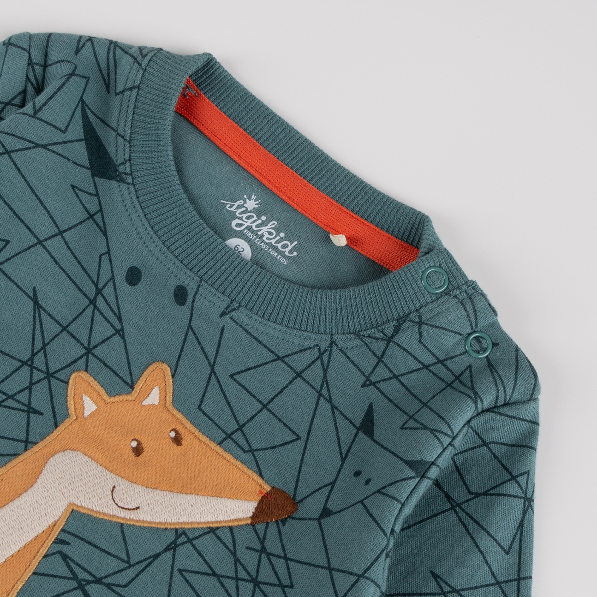 Baby Langarmshirt Fuchs Wild Fox, grün bedruckt