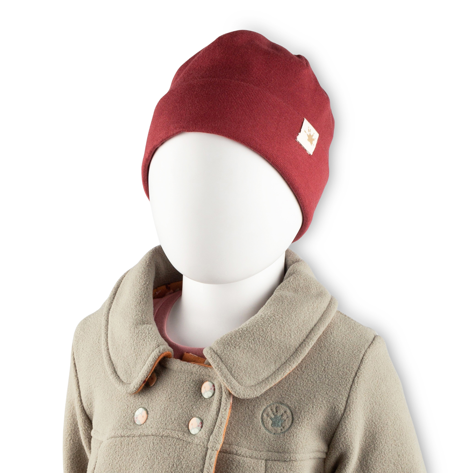 Baby Mütze mit Aufschlag, dunkelrot Baby Mütze mit Aufschlag, dunkelrot