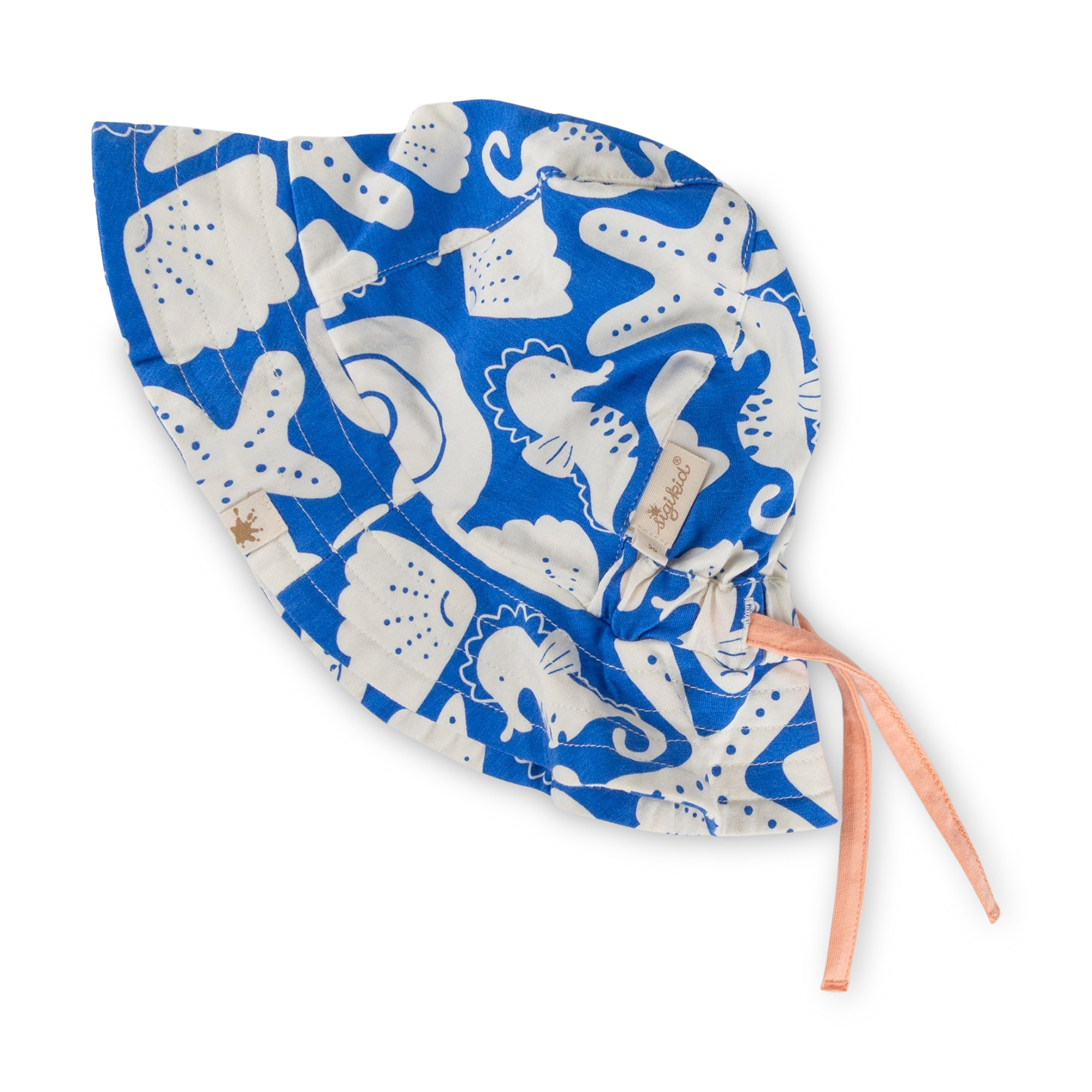 Kinder Sonnenhut Strand Print, blau mit weiß