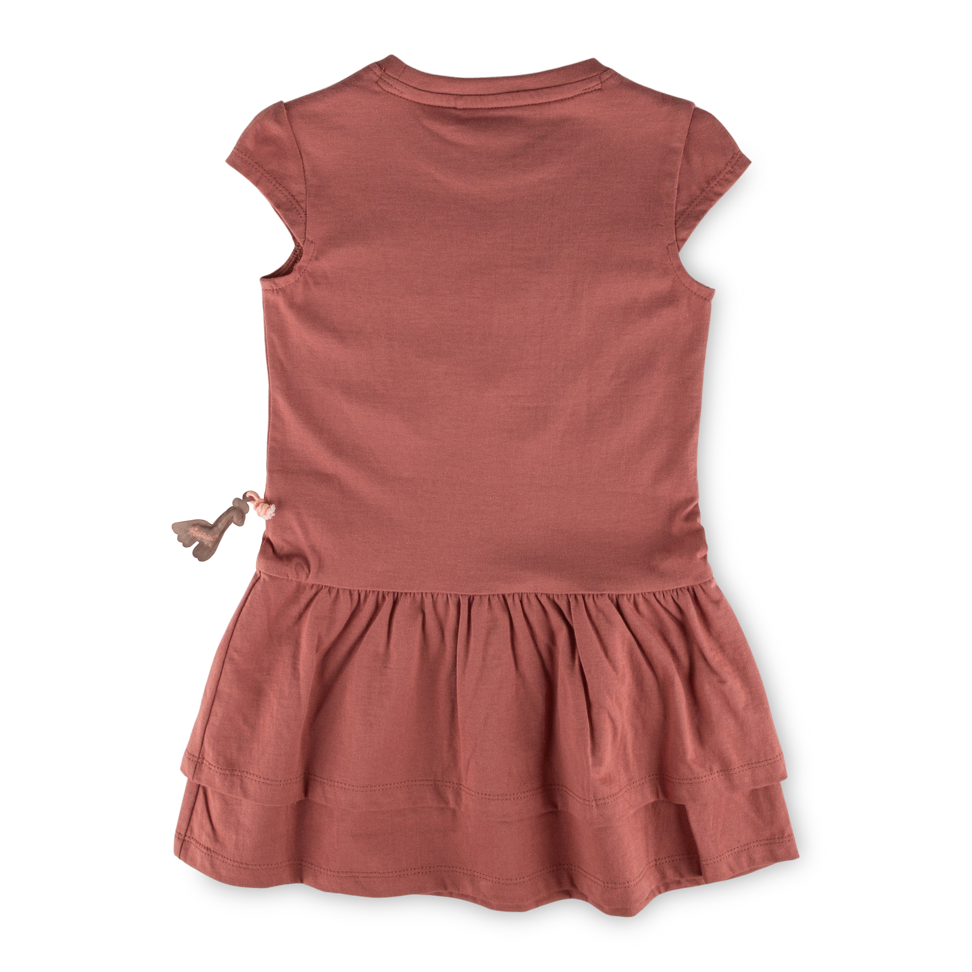 Kinder Volant Kleid Giraffe, rotbraun