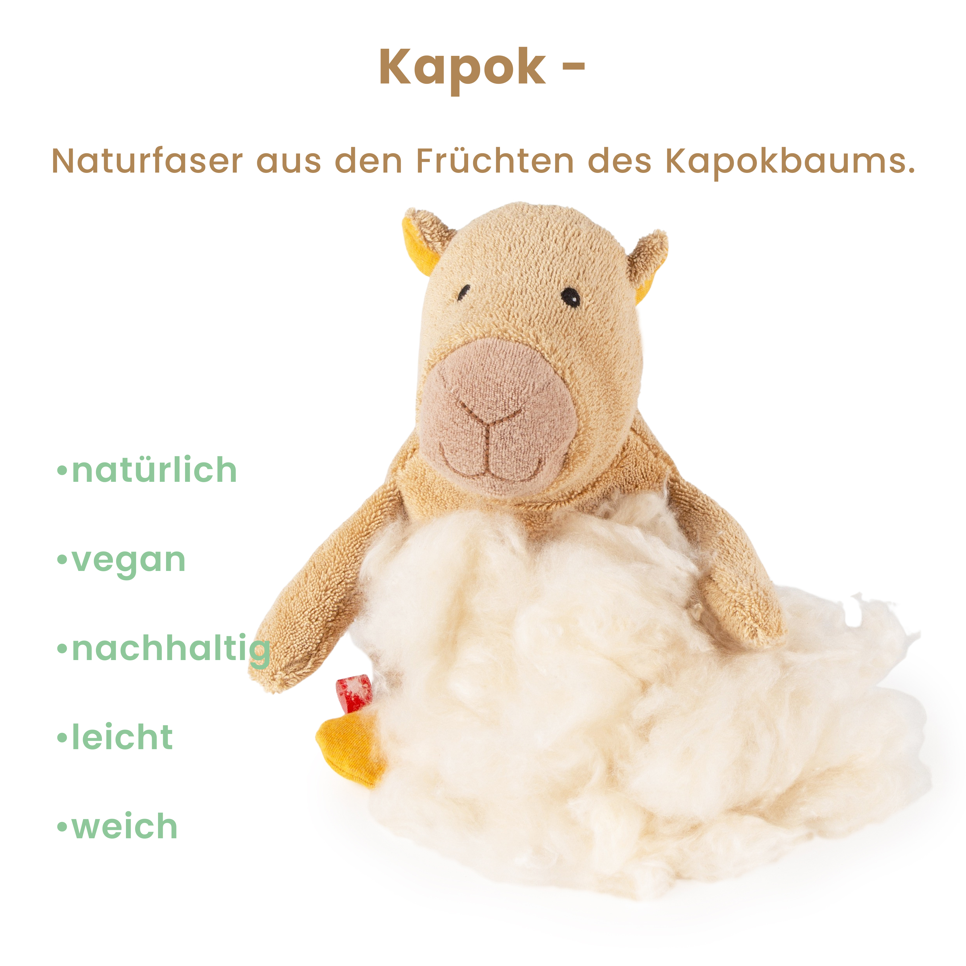 Kuscheltier Capybara, Baumwolle/Kapok, Natural Friends