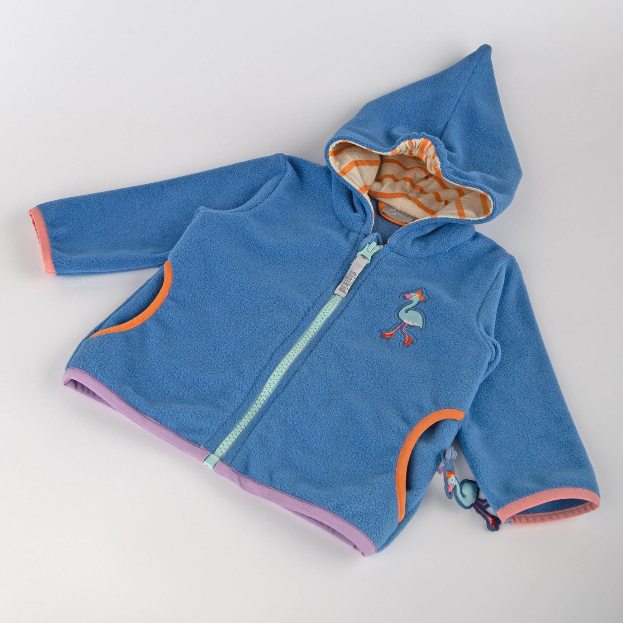 Blaue Baby Fleecejacke Wild Flamingo