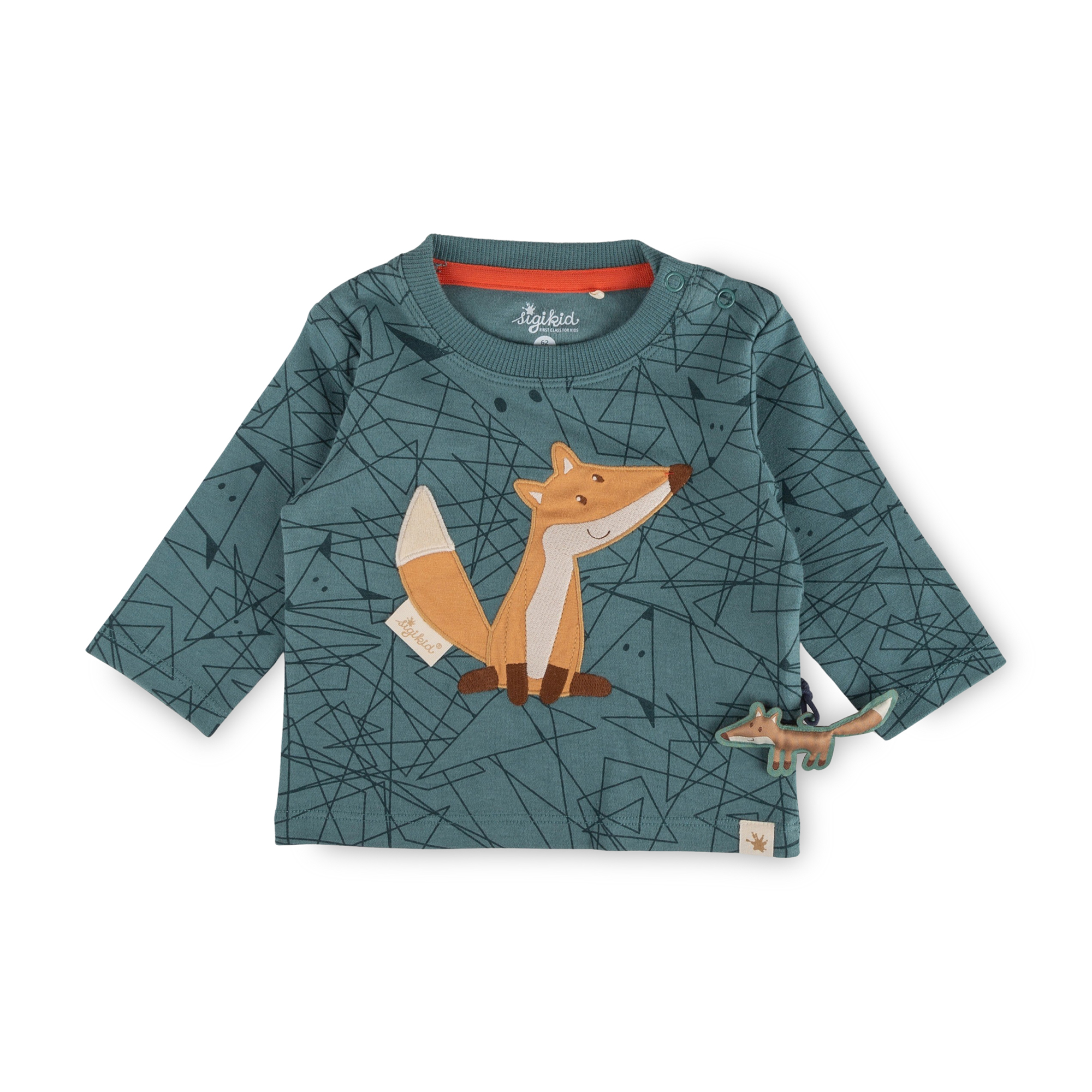 Baby Langarmshirt Fuchs Wild Fox, grün bedruckt