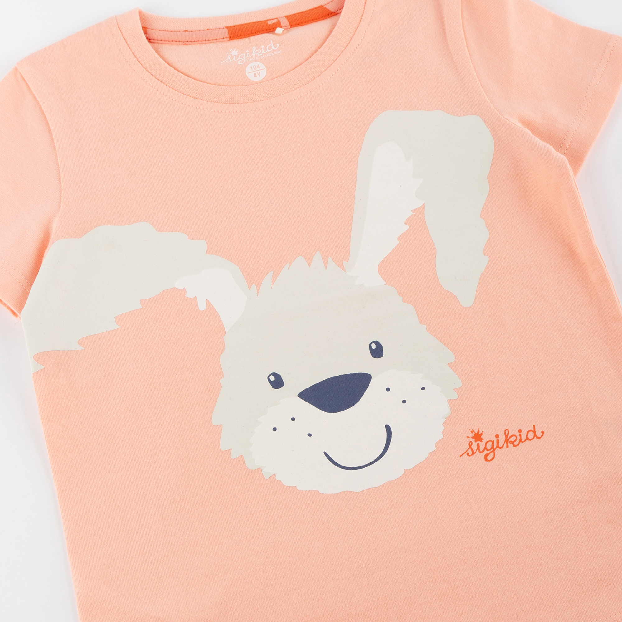 Kurzer Kinder Pyjama Hase, apricot/hellrot Kurzer Kinder Pyjama Hase, apricot/hellrot