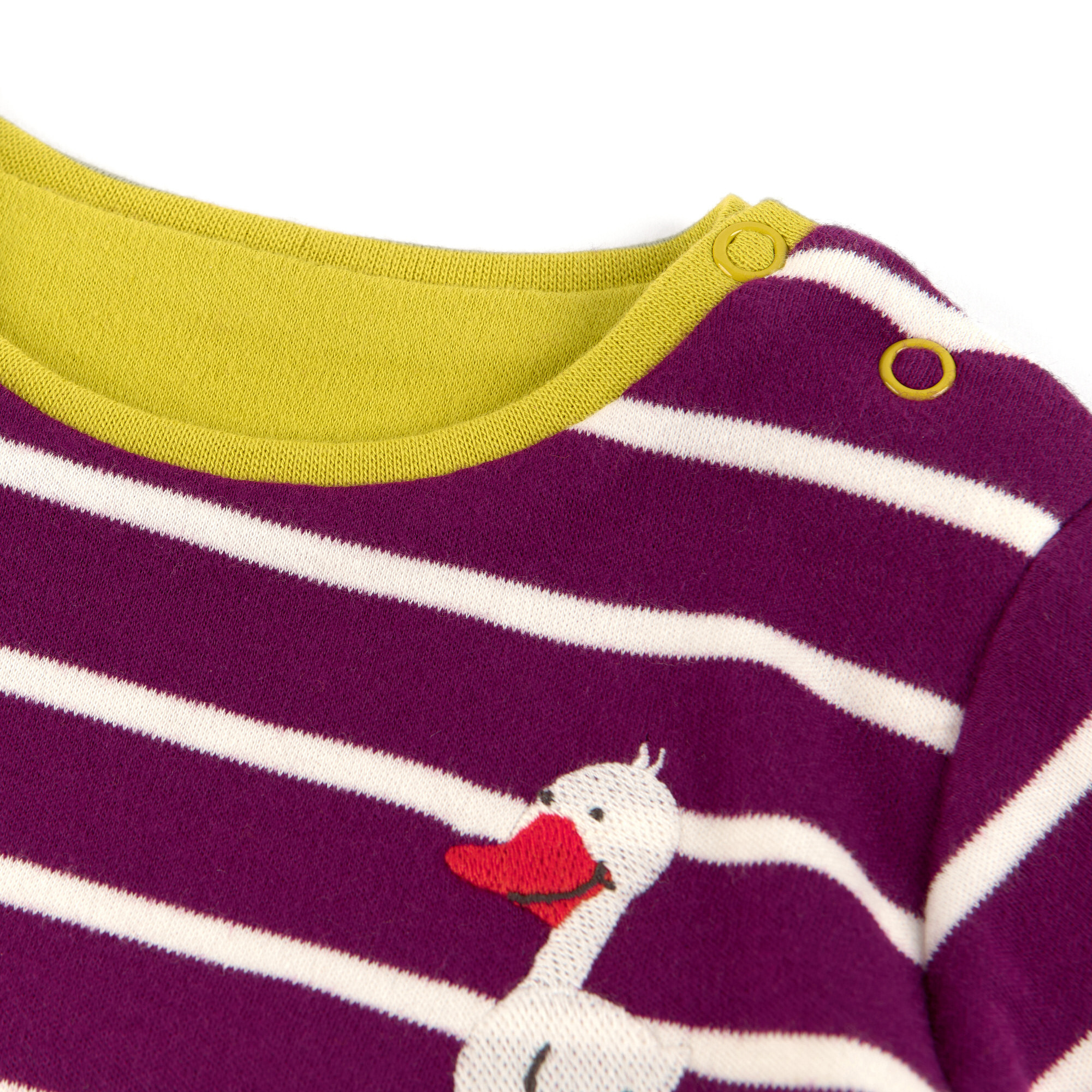 Baby Wendeshirt gelbgrün oder lila/weiß gestreift Baby Wendeshirt gelbgrün oder lila/weiß gestreift