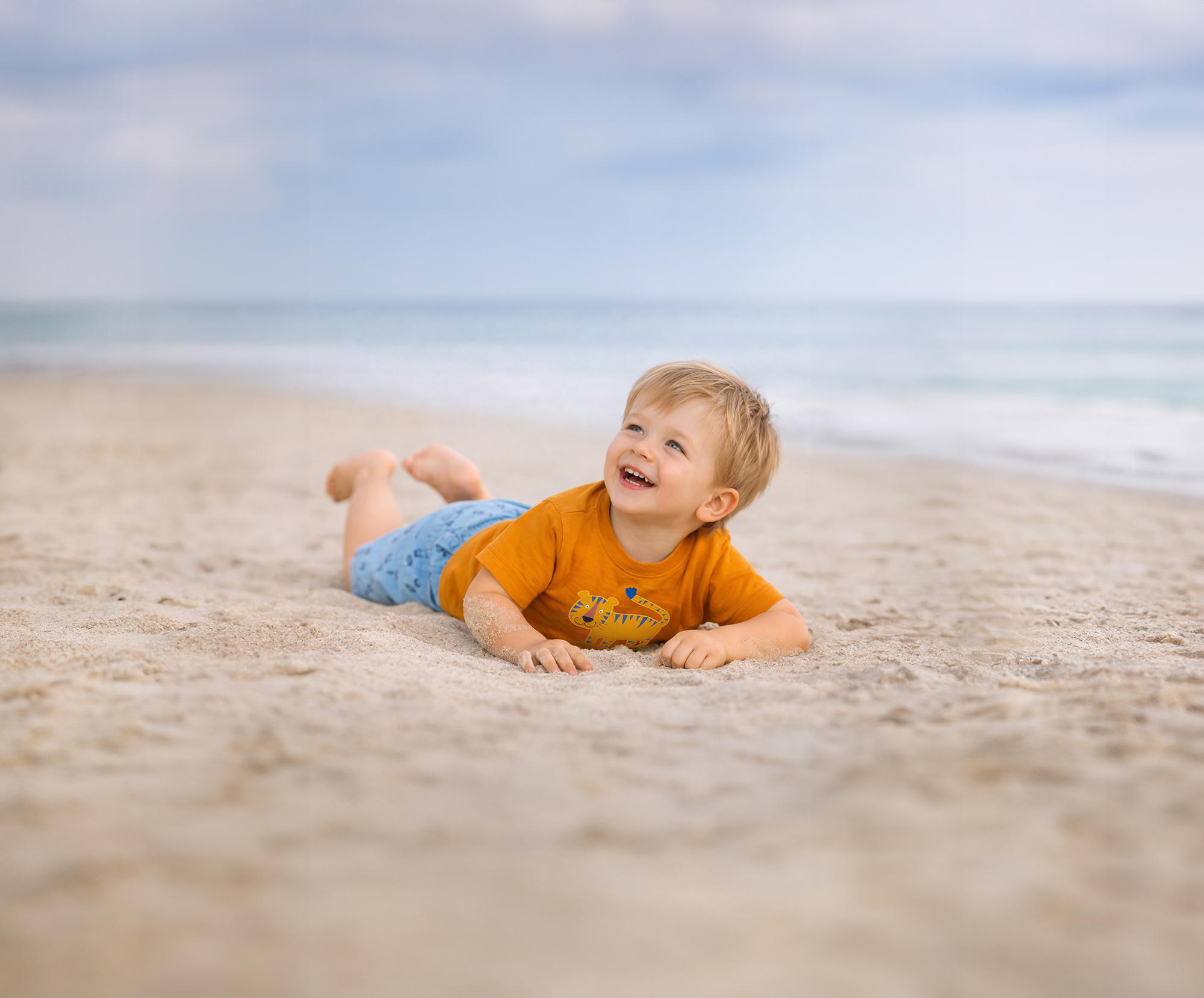 Baby T-Shirt Tiger & Löwe, braun