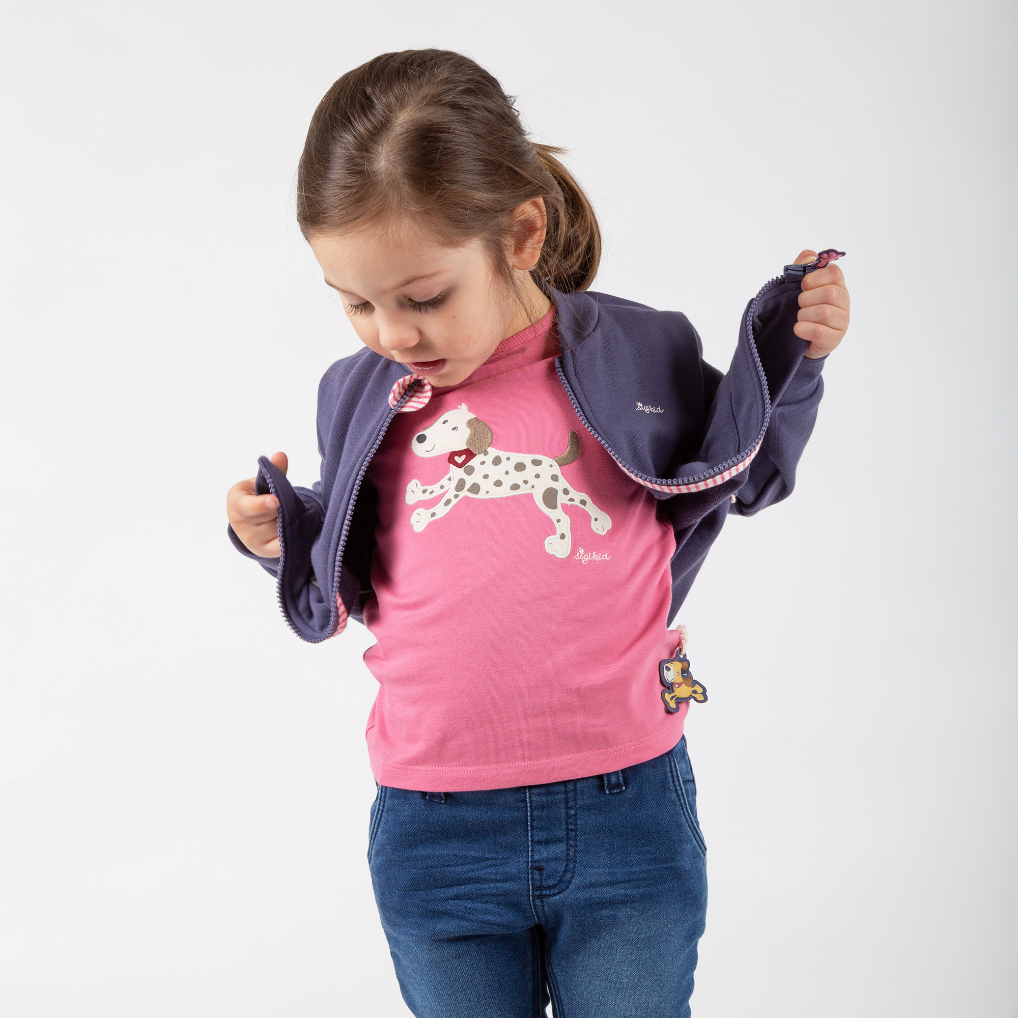 Blaue Kinder Sweatjacke, Hund Funny Dog Blaue Kinder Sweatjacke, Hund Funny Dog