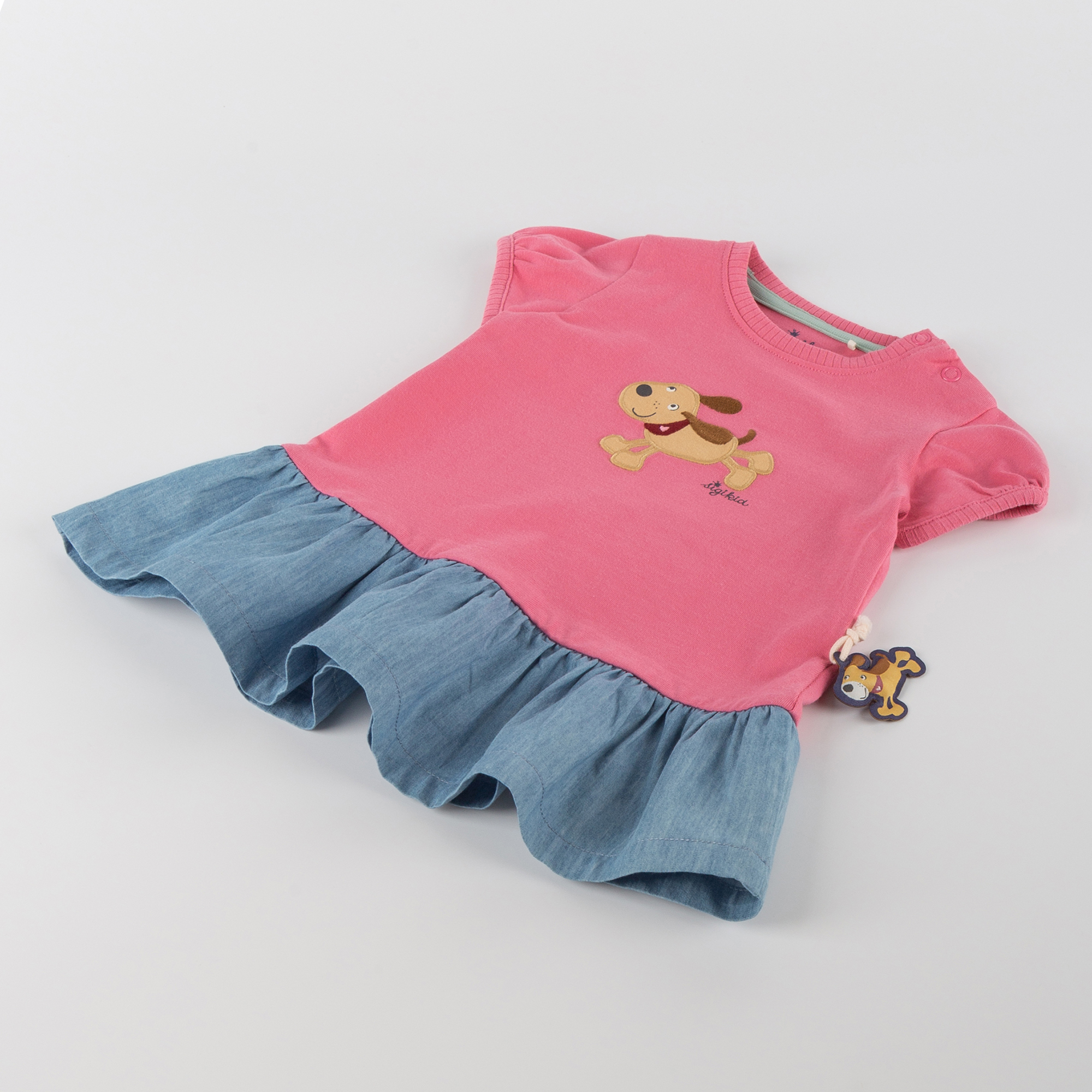 Baby Kleid rosa, Hündchen Funny Dog Baby Kleid rosa, Hündchen Funny Dog