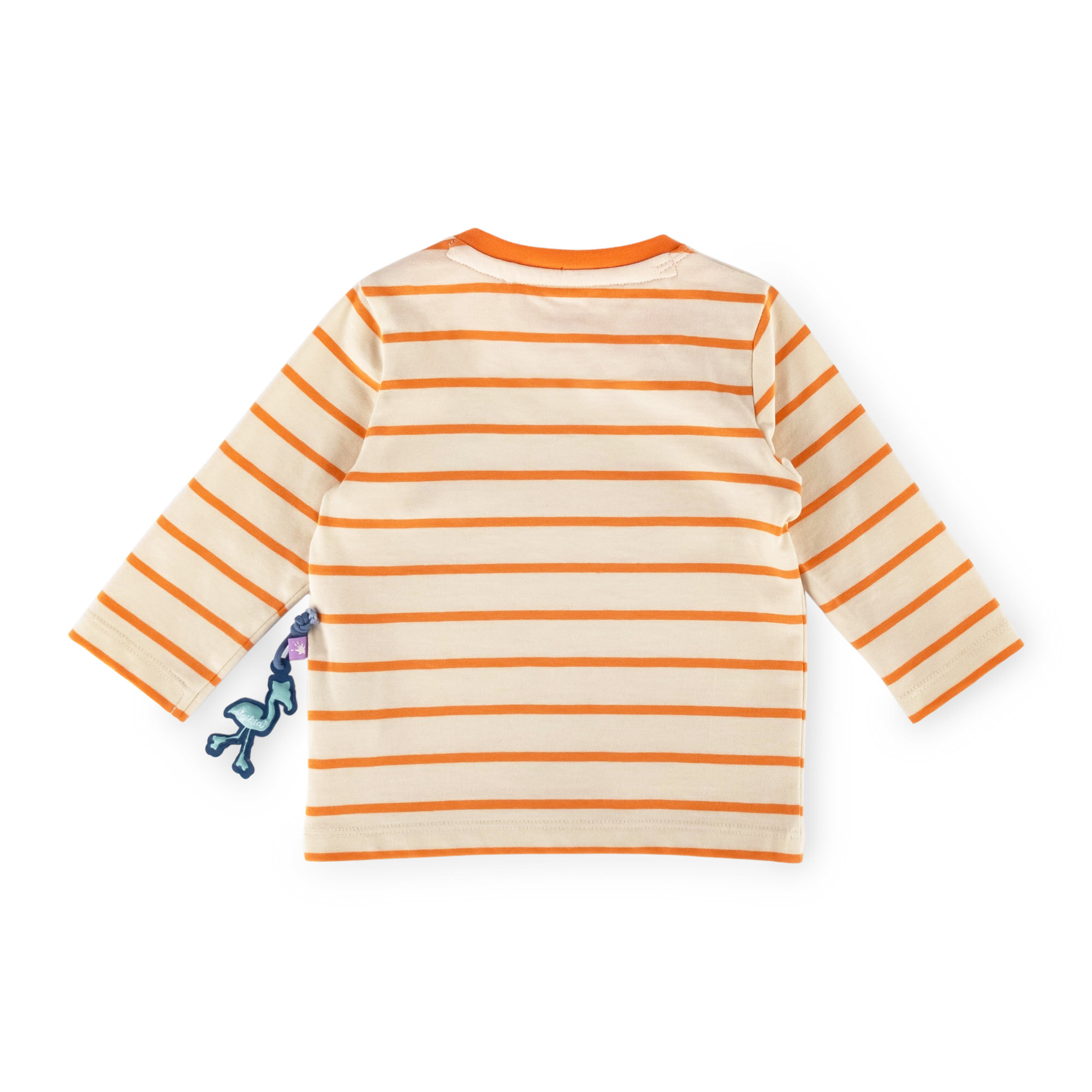 Baby Langarm Ringelshirt, orange-weiß