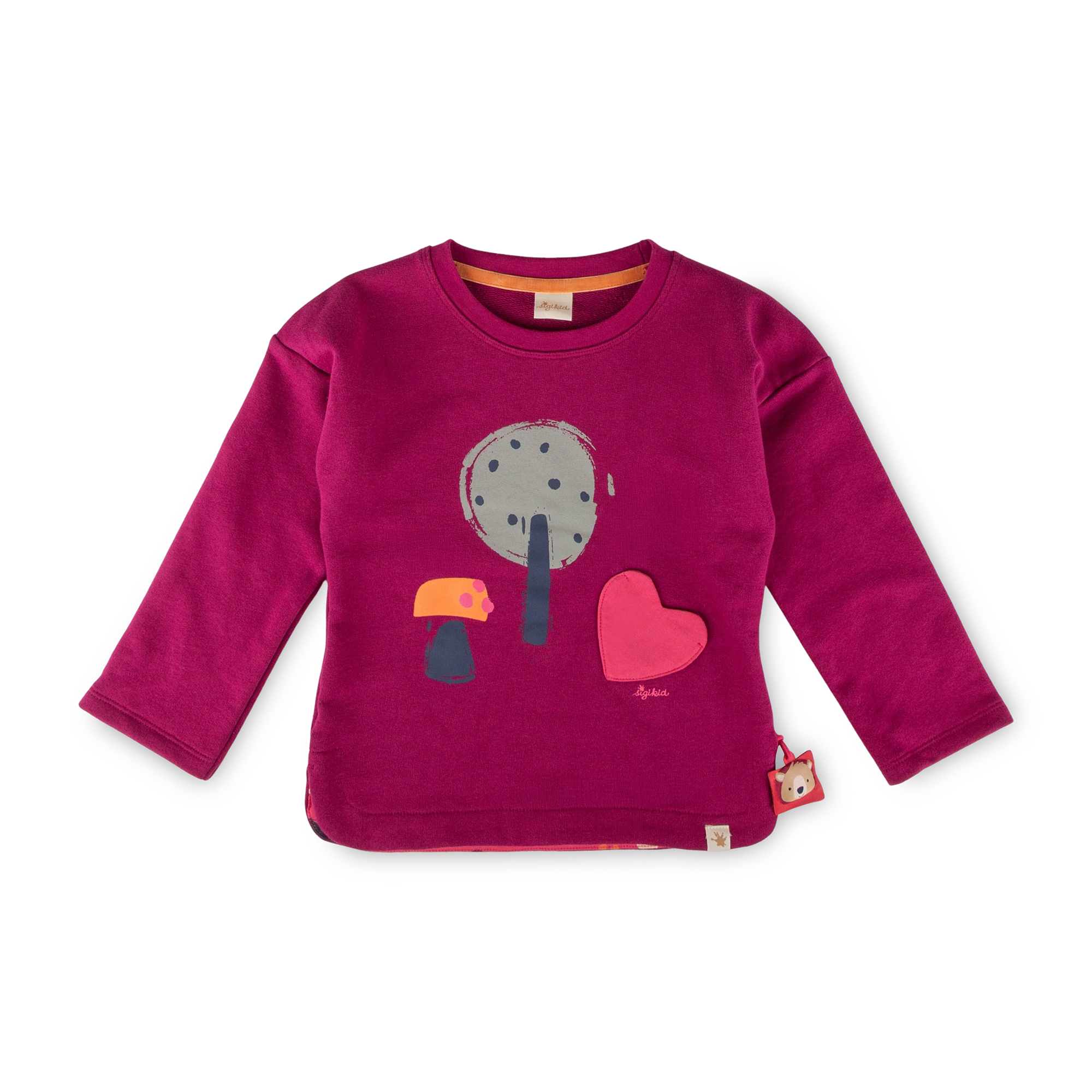 Kinder Sweatshirt Bär Fancy Forest, dunkelpink