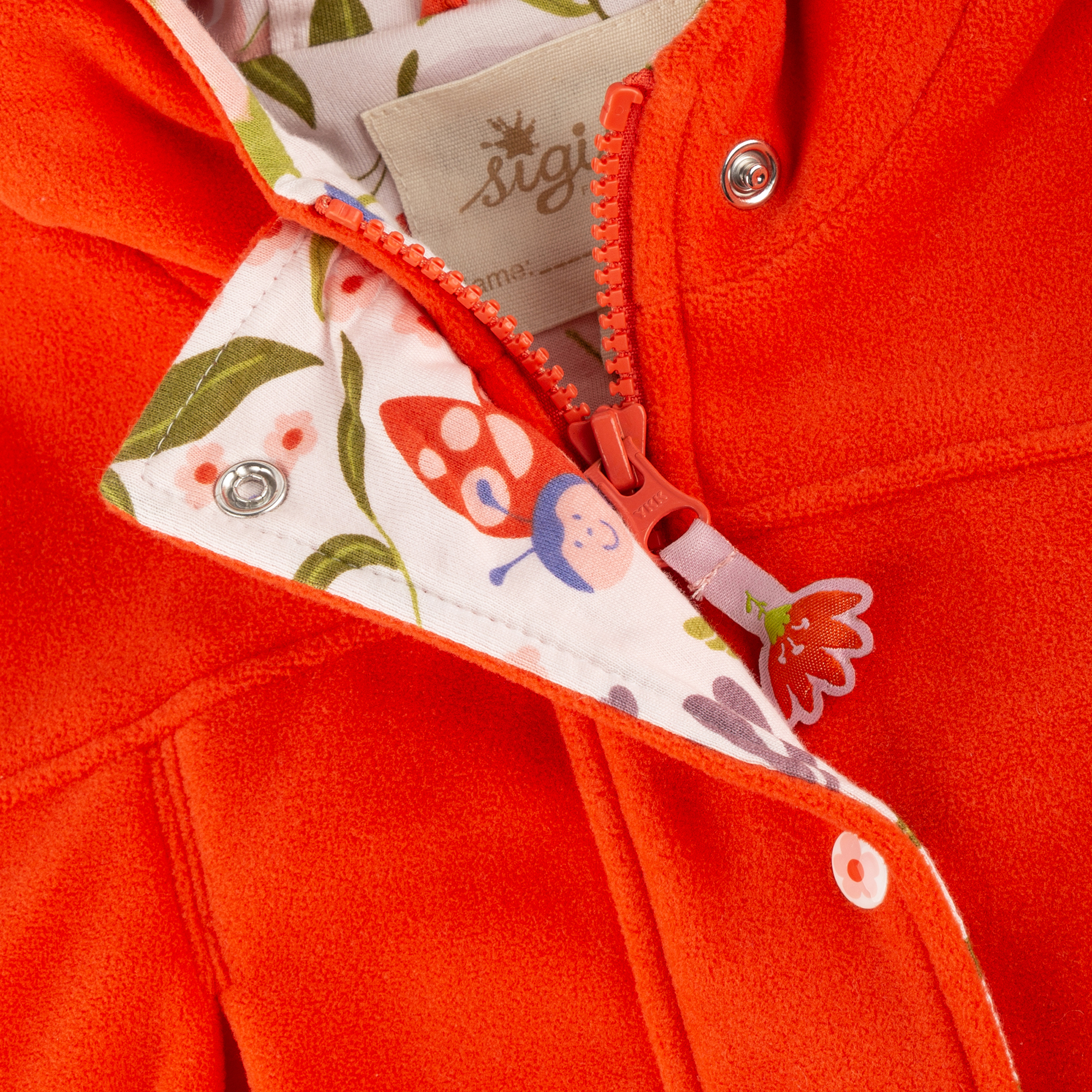 Kinder Fleecejacke Marienkäfer mit Kapuze, gefüttert