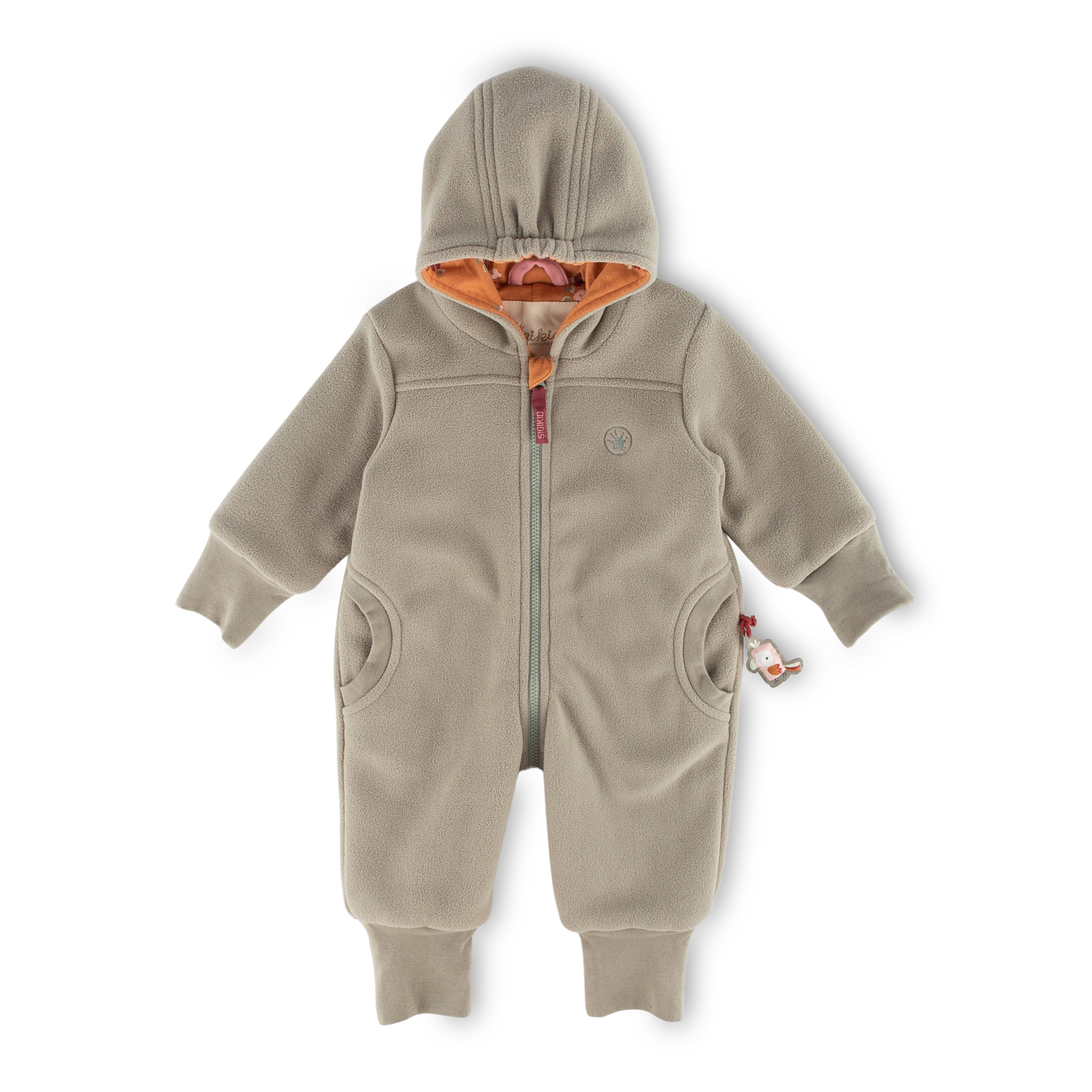 Baby Fleeceoverall mit Bündchen, grün