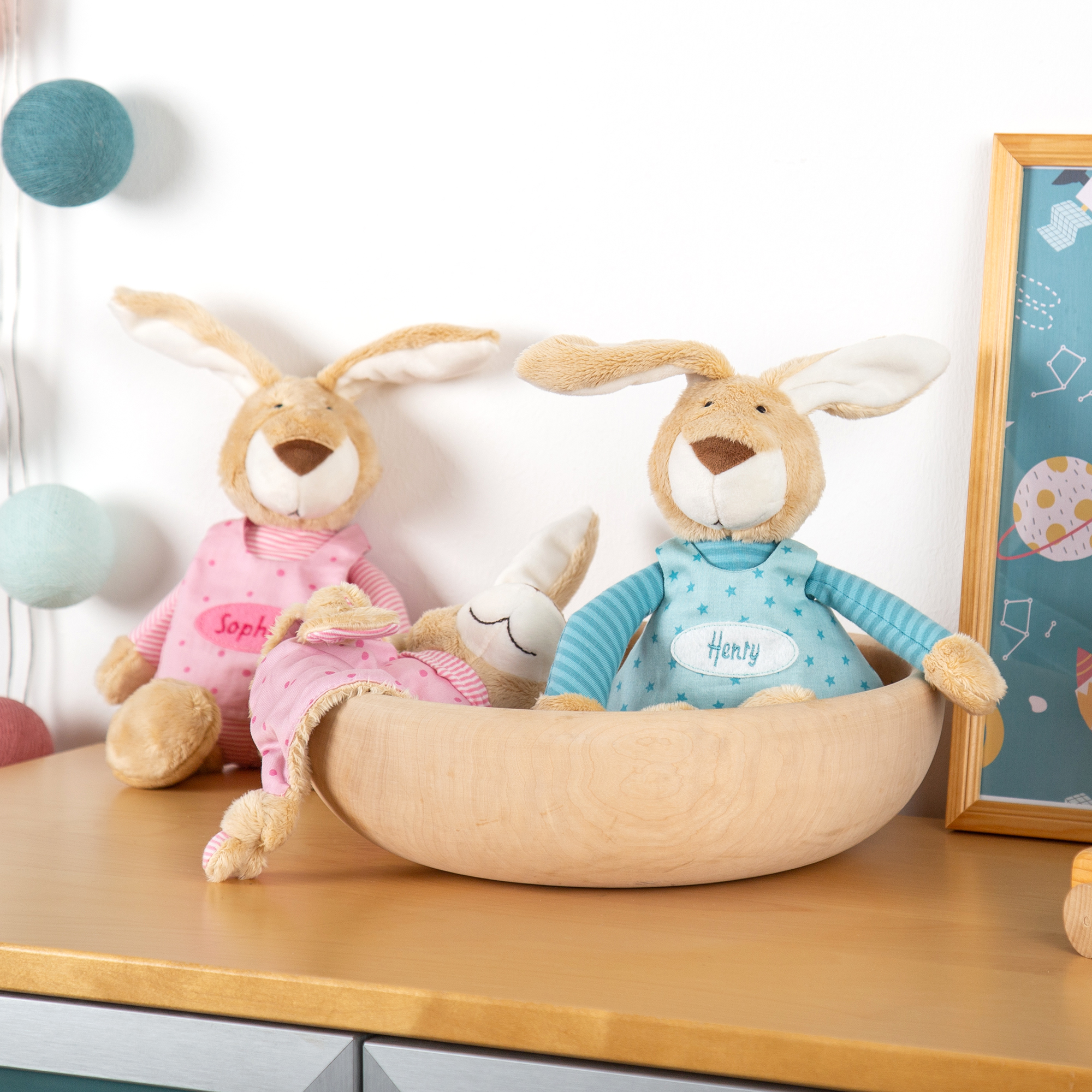 Kuscheltier Namensspielfigur Hase rosa Kuscheltier Namensspielfigur Hase rosa