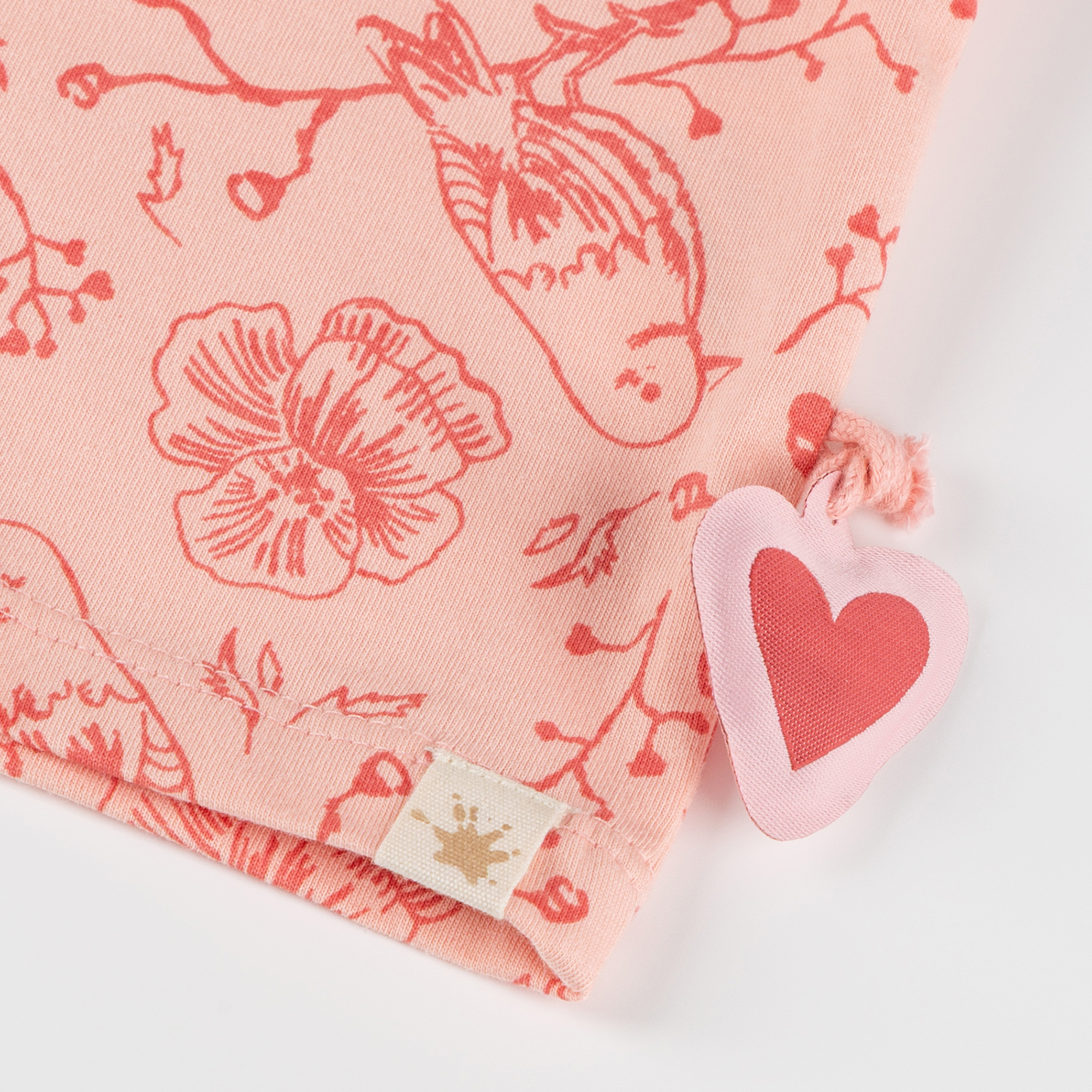 Baby T-Shirt Vögelchen Print mit Herzchen, rosa