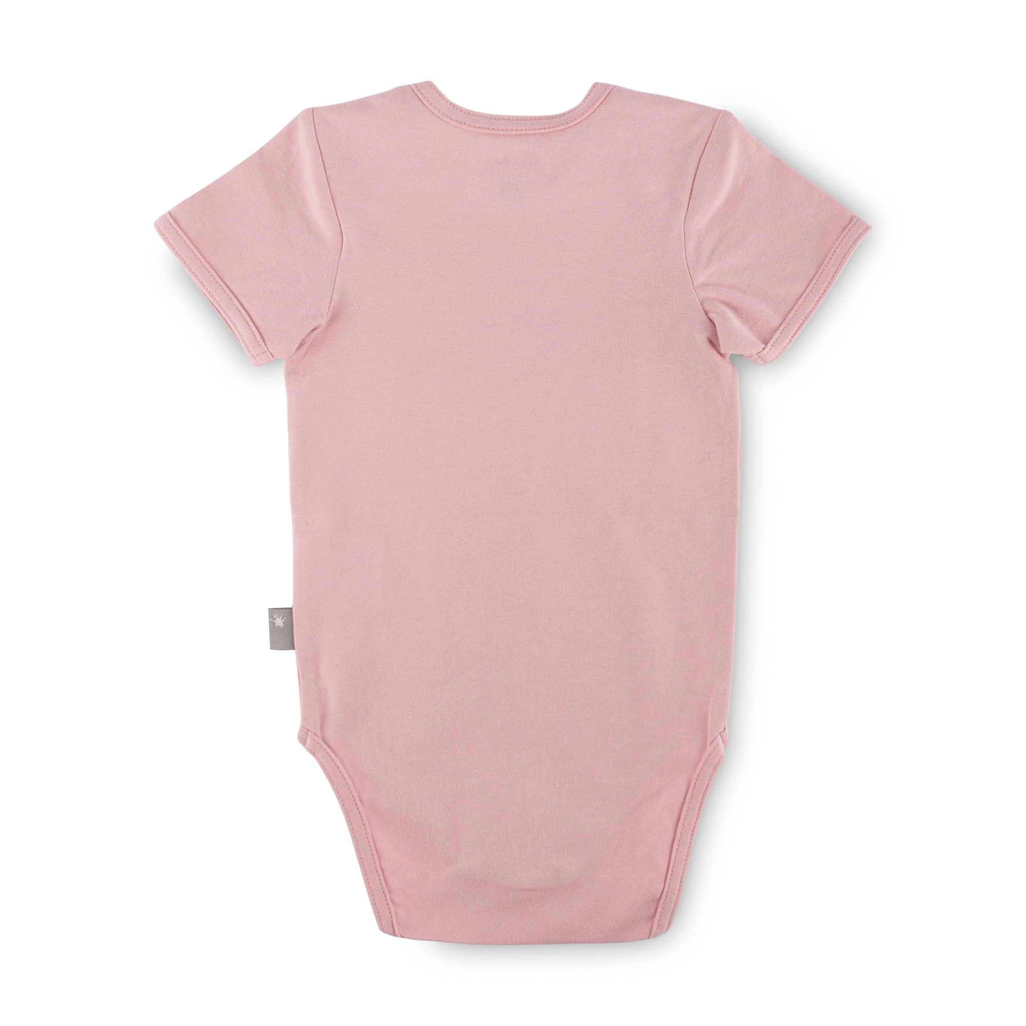 Kurzarm Baby Body Hund und Eichhörnchen, rosa
