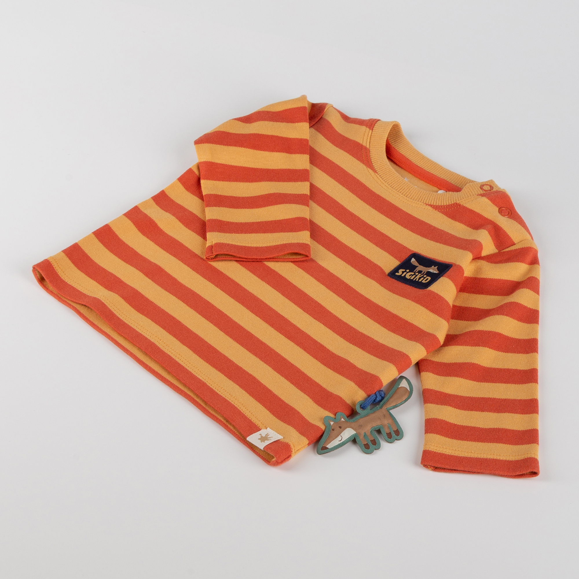 Baby Langarmshirt Fuchs Wild Fox, orange-braun gestreift