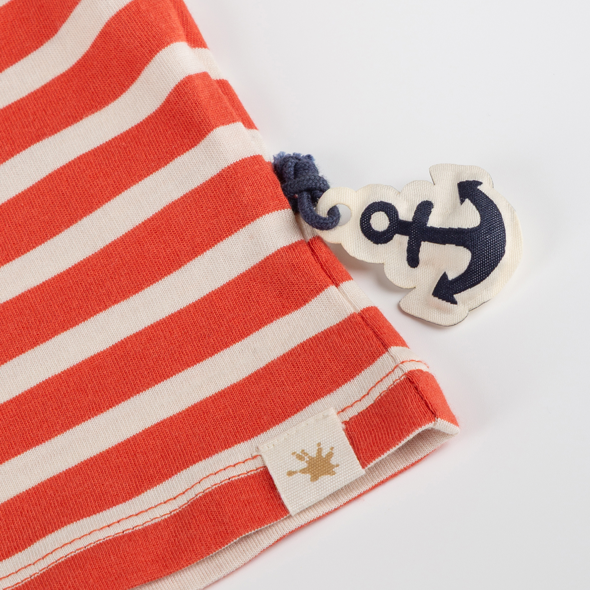 Baby Ringel T-Shirt Papagei, rot-weiß