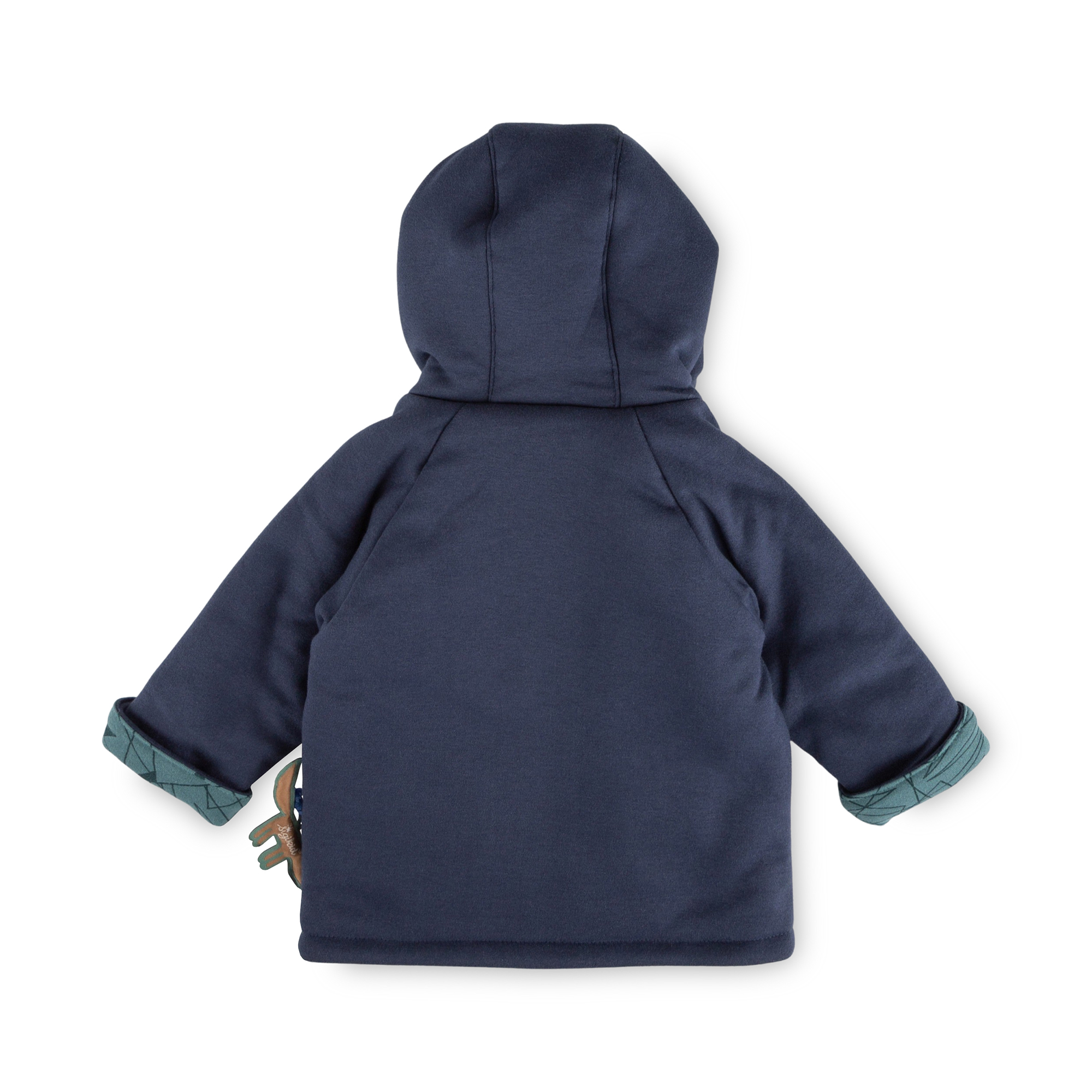 Reversible hooded baby jacket Wild Fox, interlined