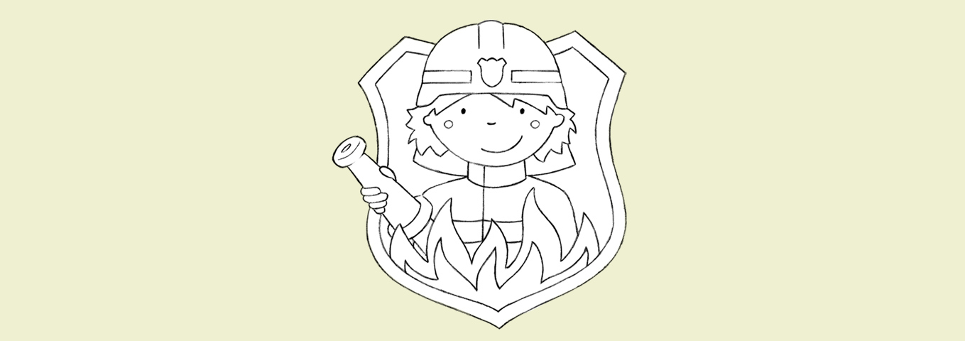 Ausmalbild: Feuerwehr