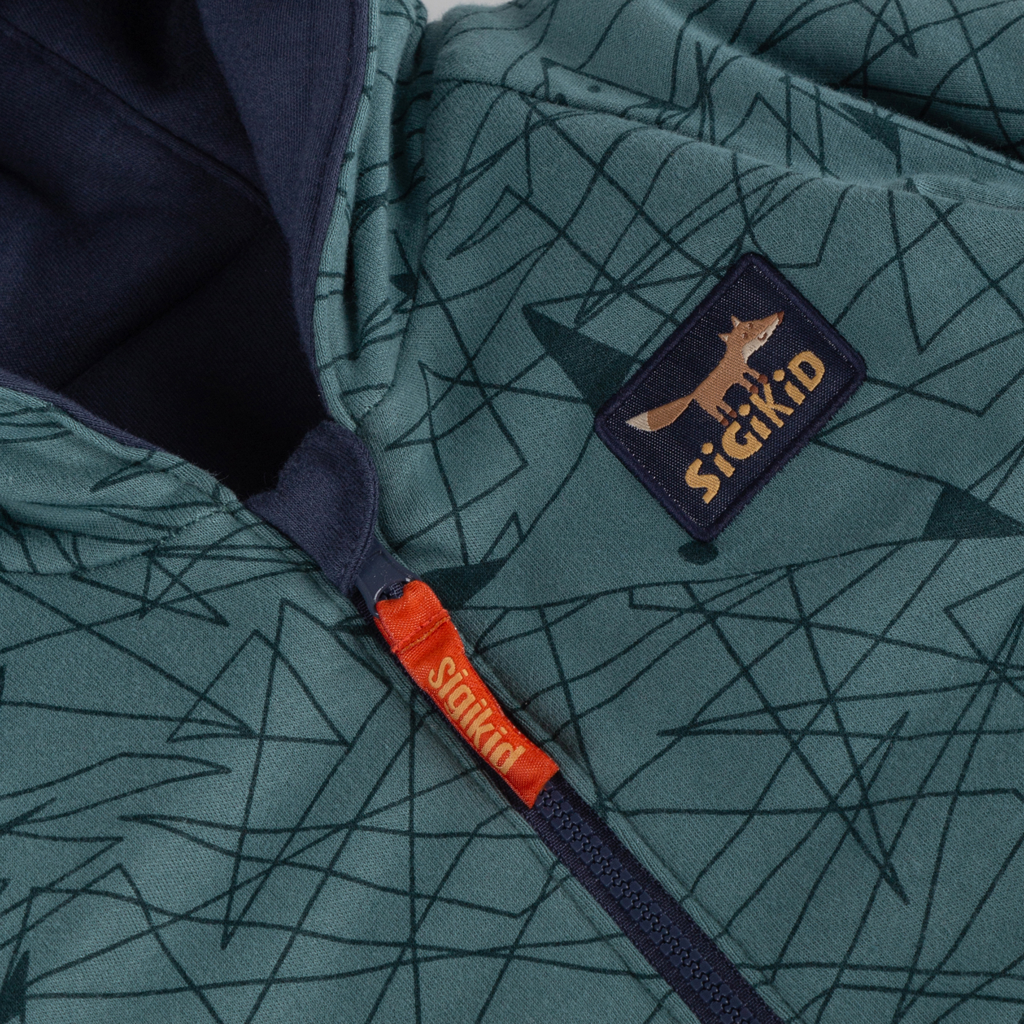 Reversible hooded baby jacket Wild Fox, interlined