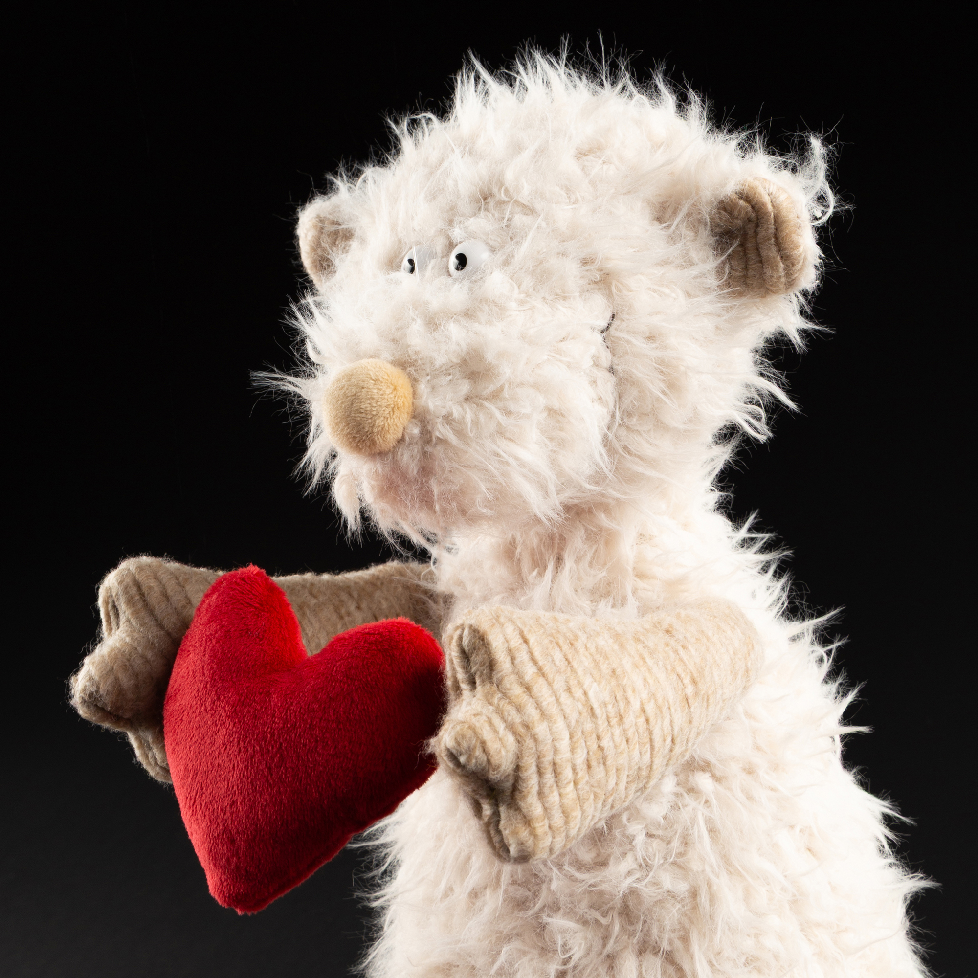 Kuscheltier Bär Zottel Ach Good mit Herz, écru