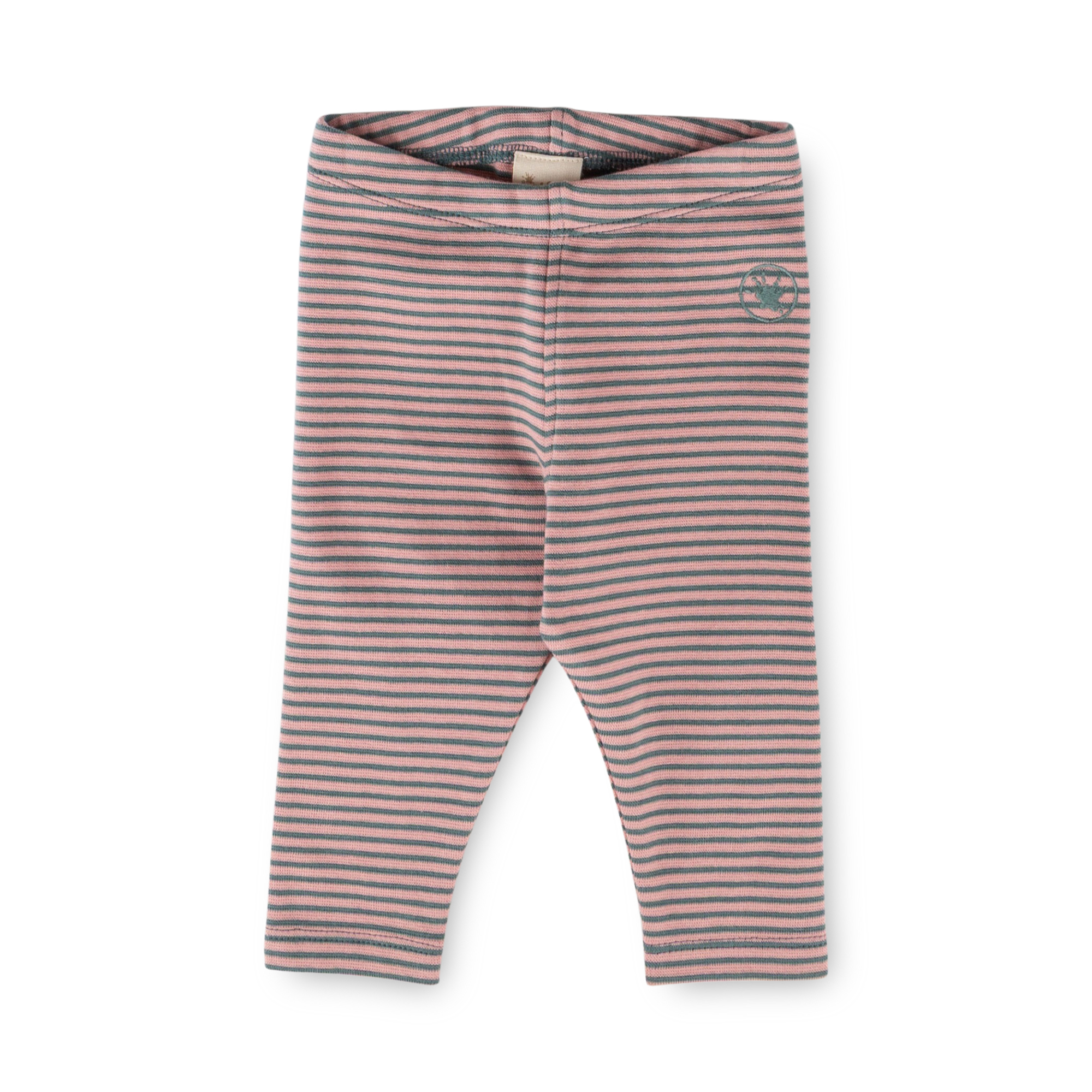 Baby Leggings Pony Love, grün-rosa geringelt