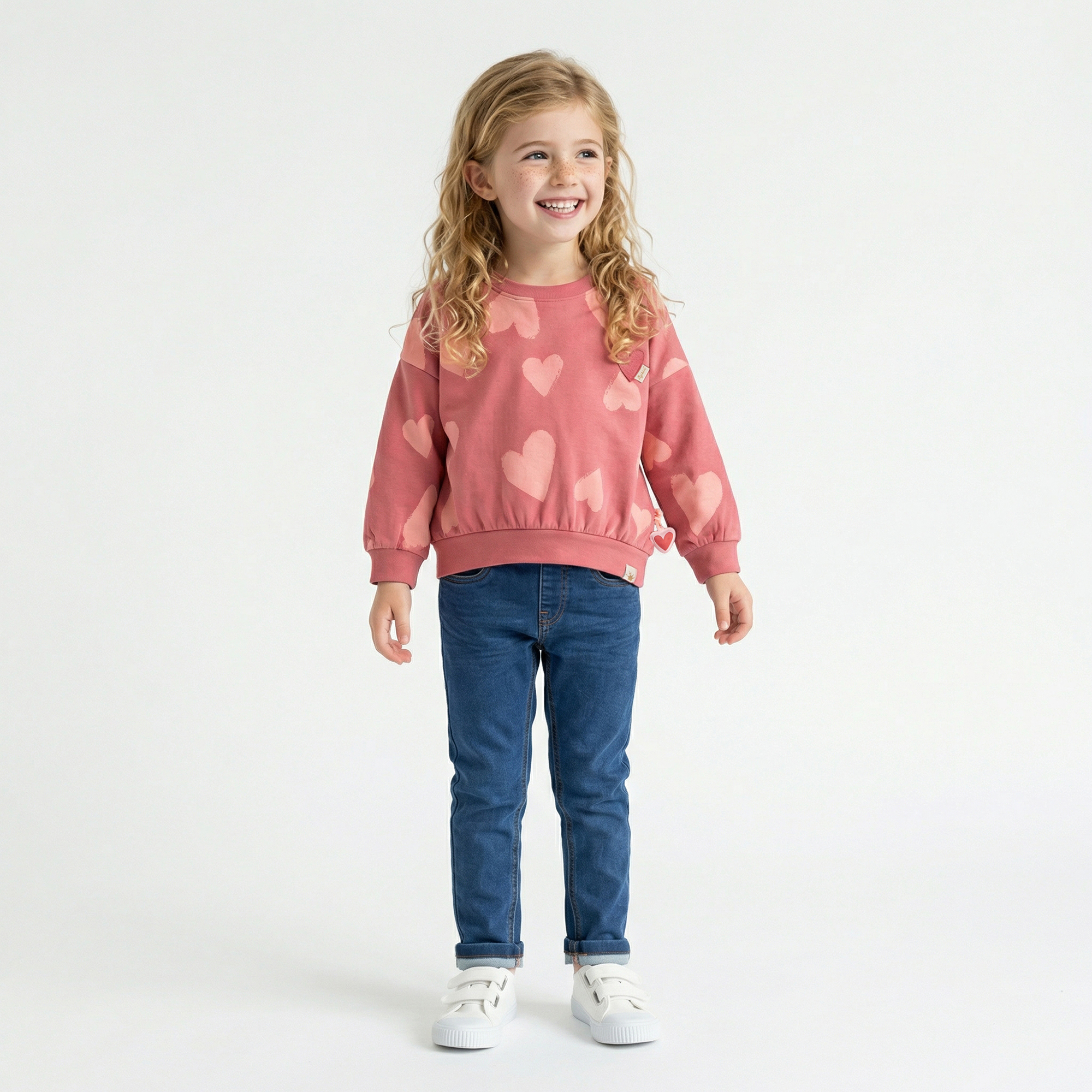 Stretchy, slim children's denim jeans, waistband adjustable