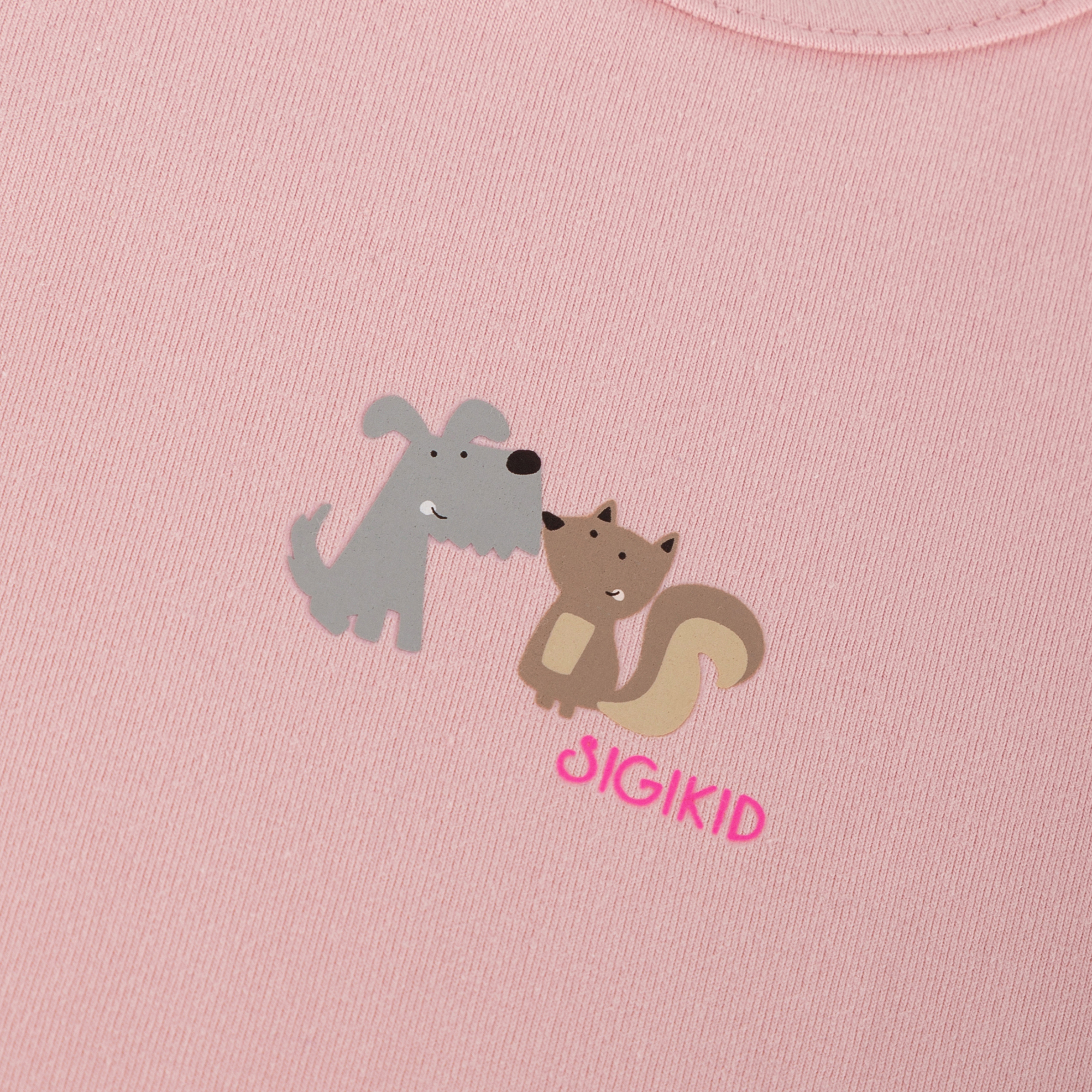 Kurzarm Baby Body Hund und Eichhörnchen, rosa Kurzarm Baby Body Hund und Eichhörnchen, rosa