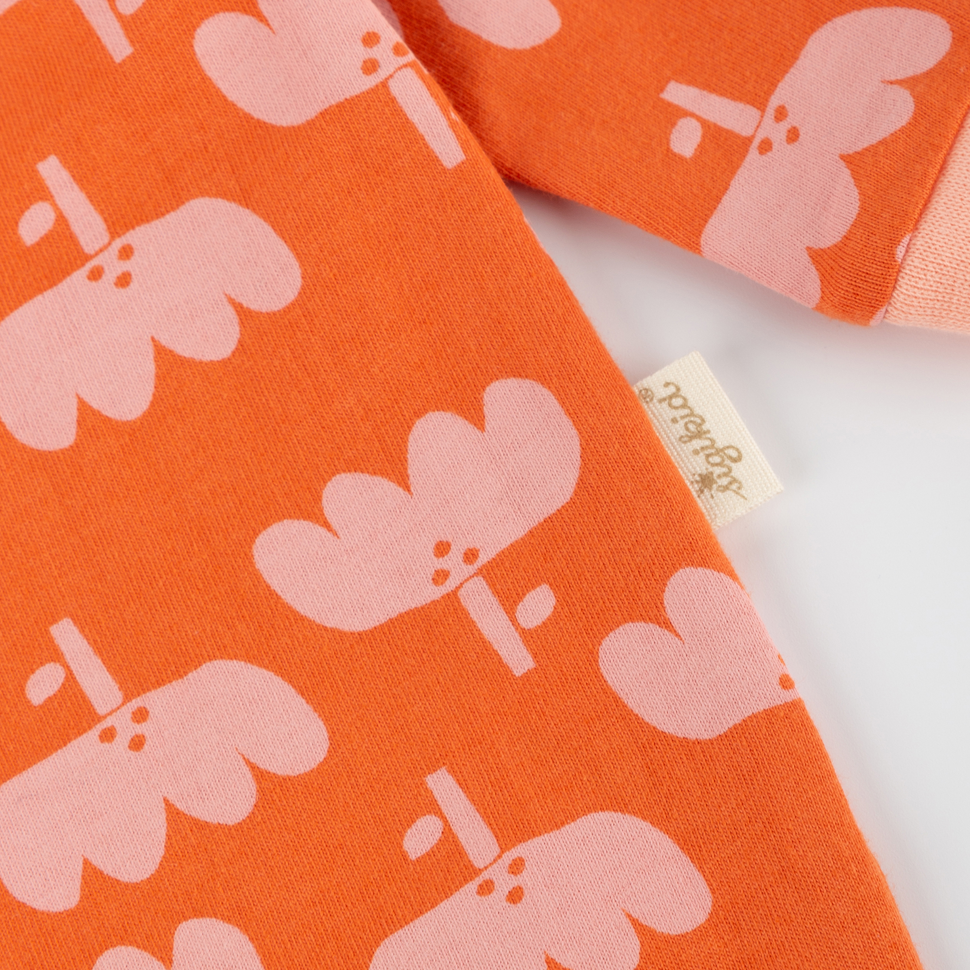 Weicher Baby Schlaf Overall Blütenprint, hellrot/apricot