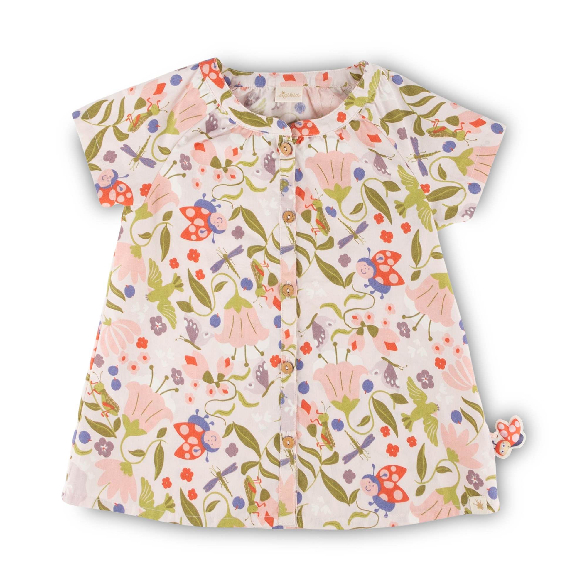 Kinderbluse Blumenprint mit Marienkäfer Kinderbluse Blumenprint mit Marienkäfer