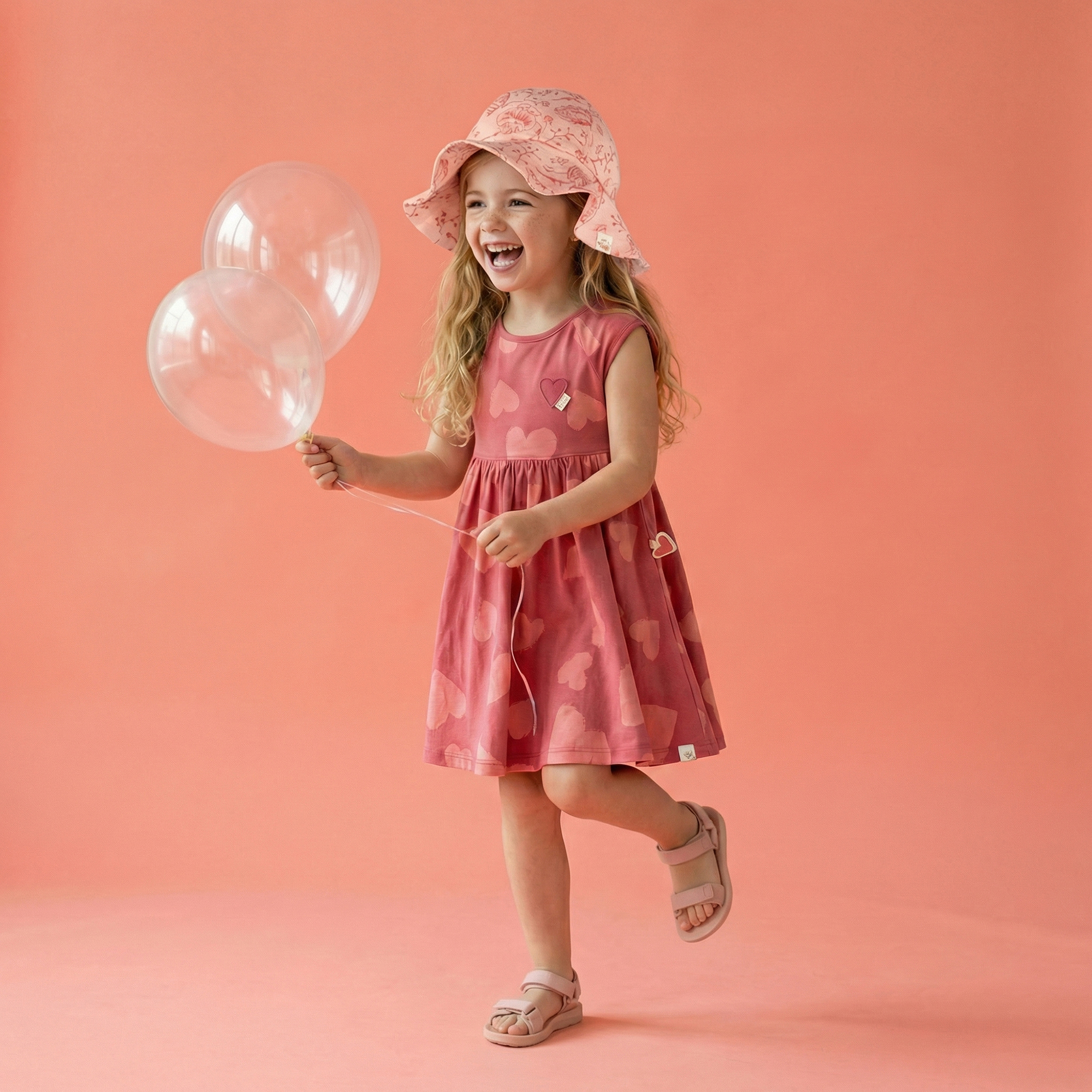 Brimmed children's sun hat Spring Birds