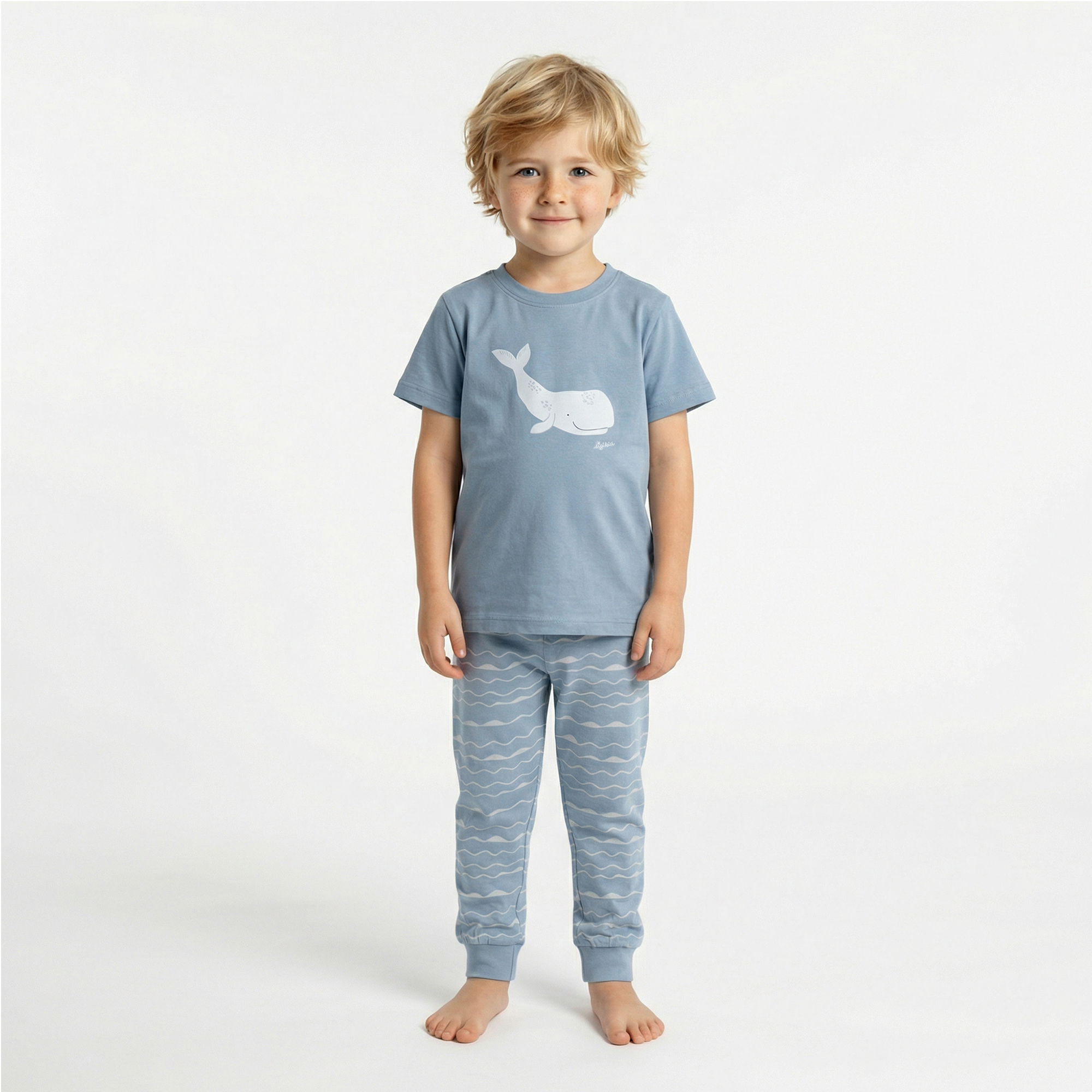 Kinder Pyjama Wal, hellblau