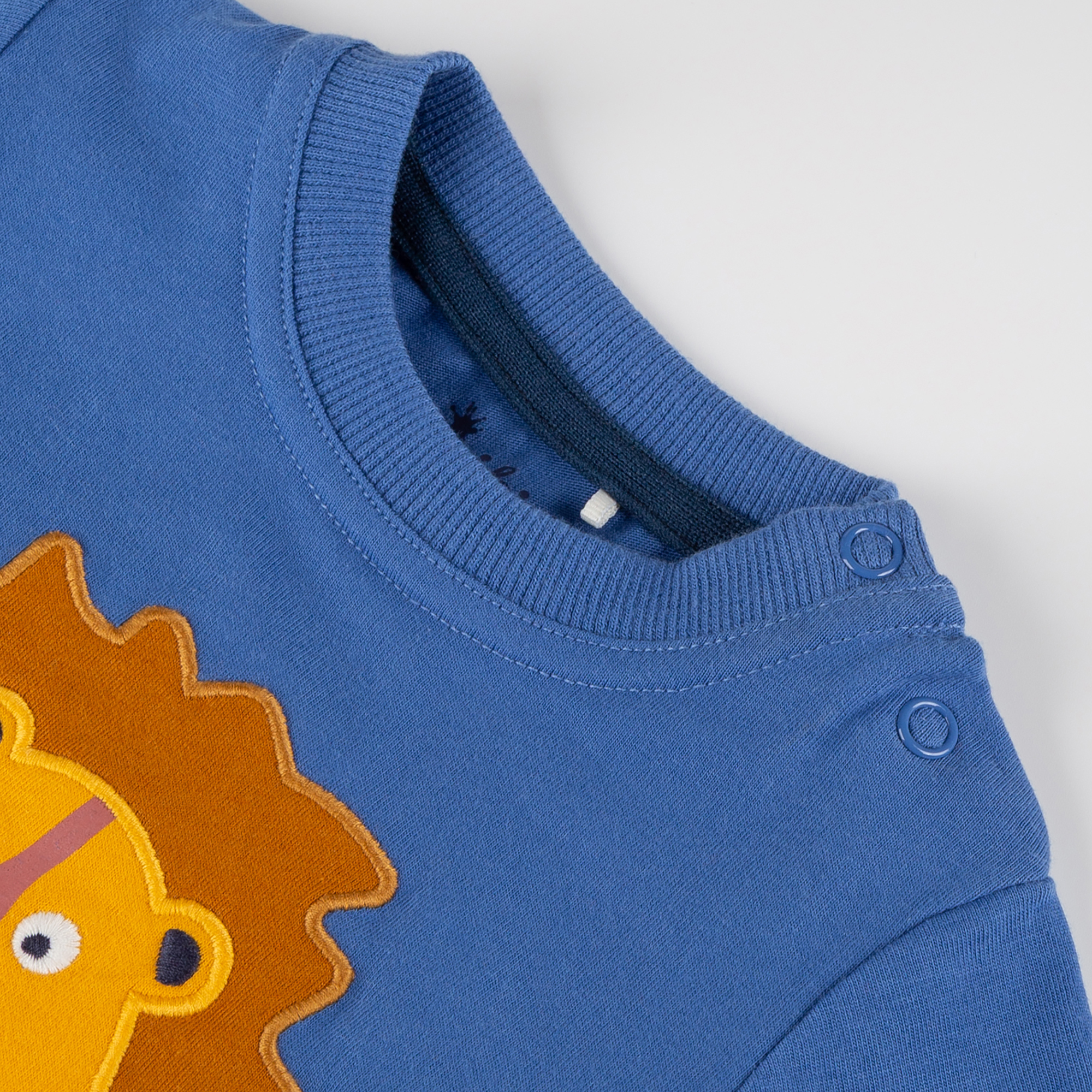 Baby T-Shirt Tiger & Löwe, blau