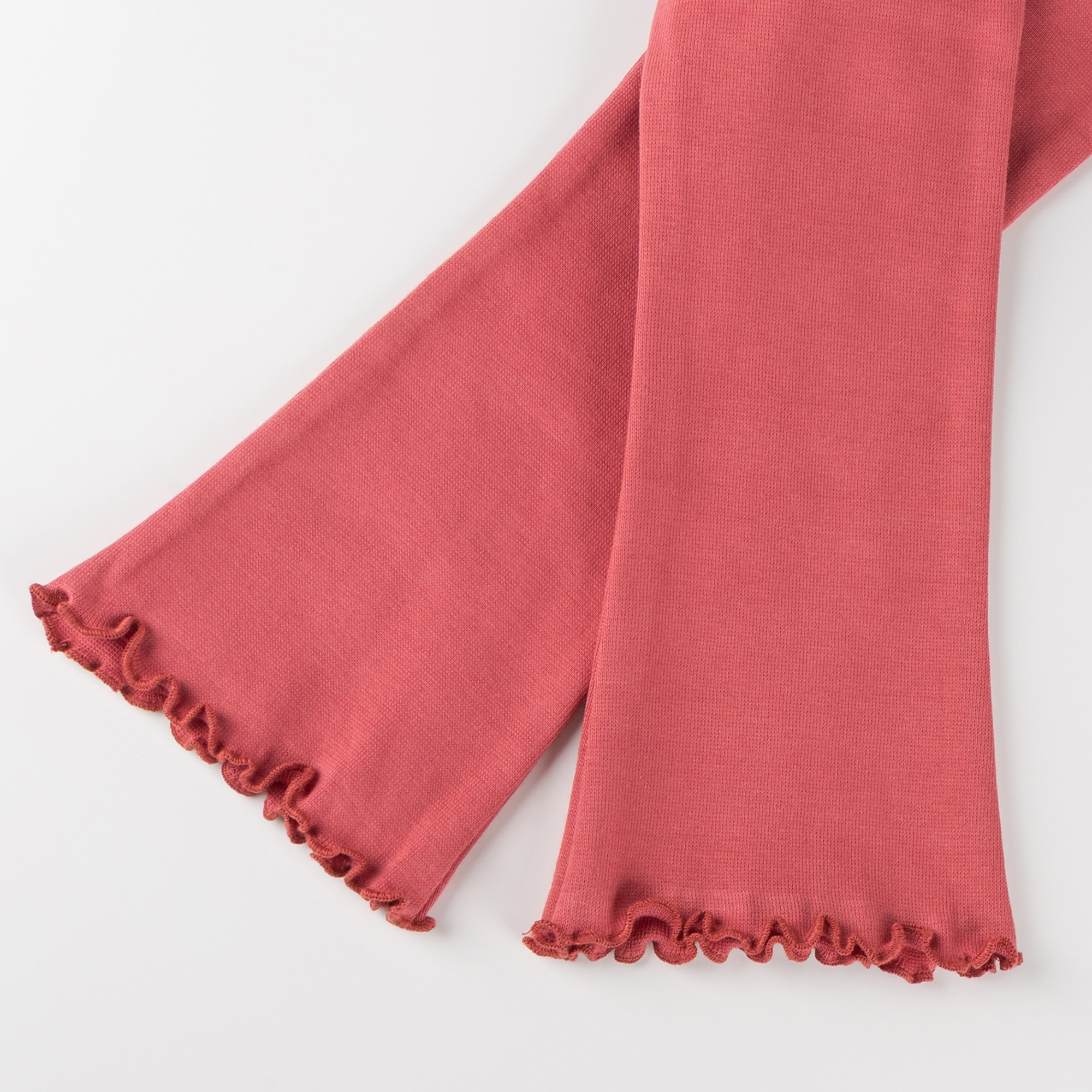 Kinder Leggings boot-cut mit Kräuselsaum, rosarot