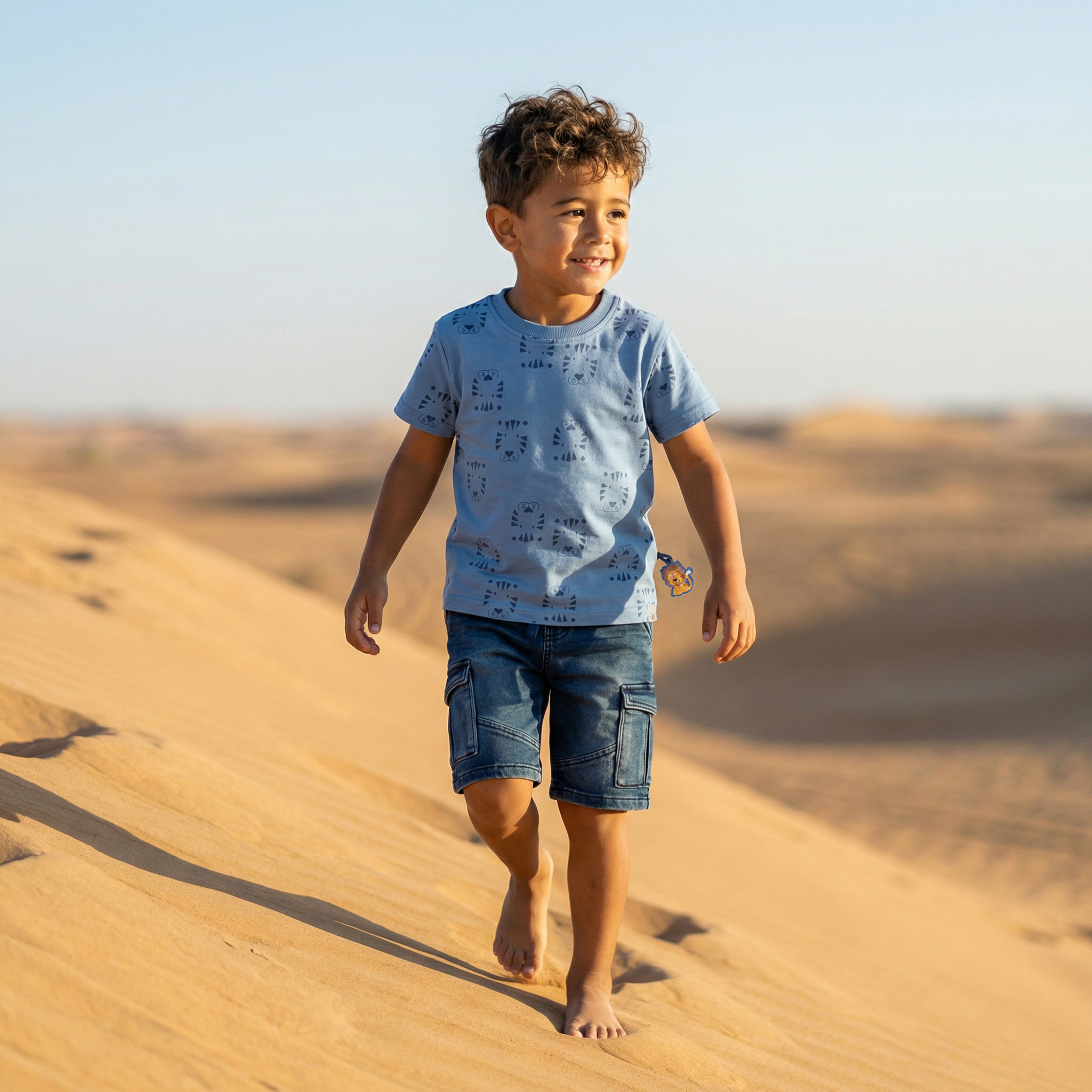 Stretchy jeans bermuda shorts for boys