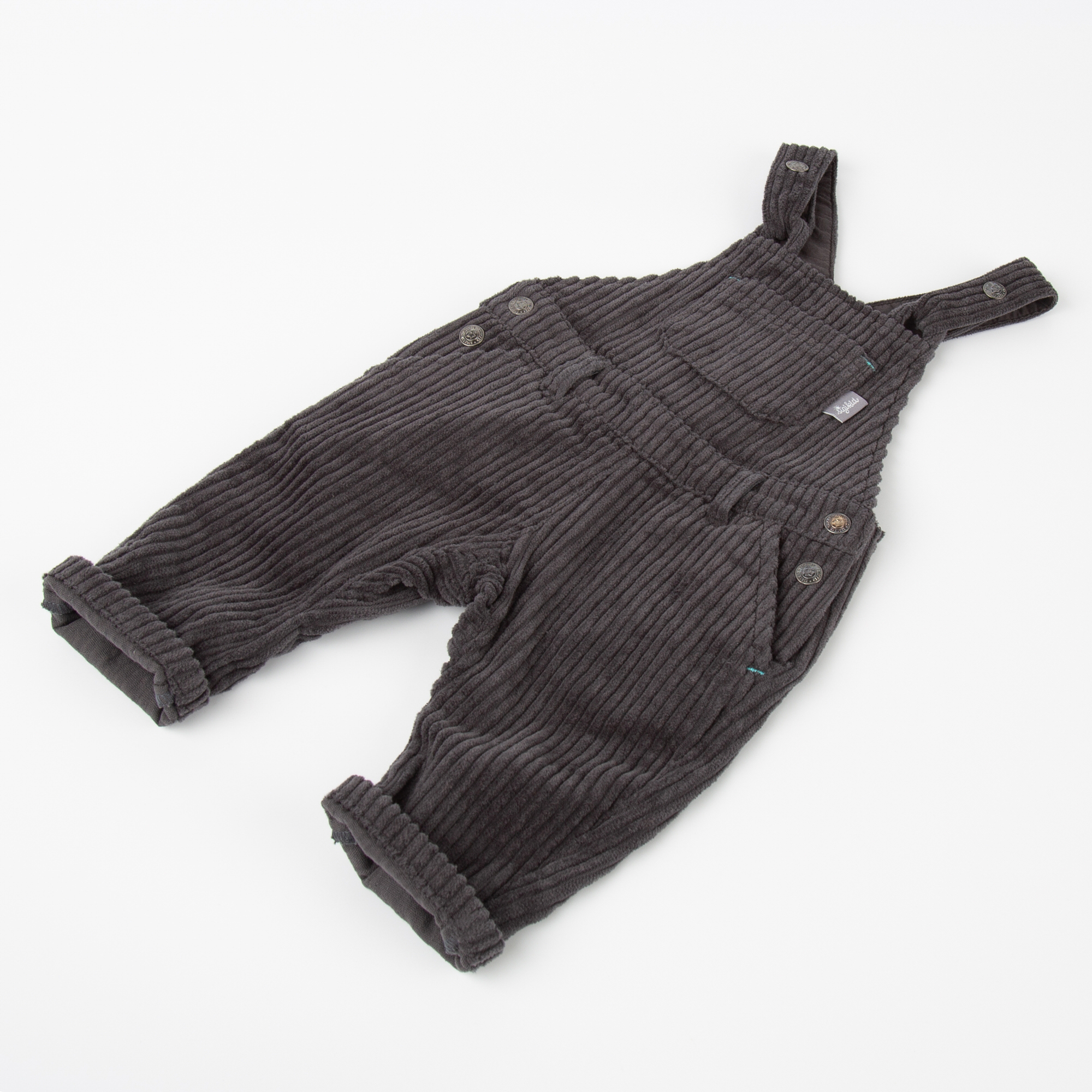 Dunkelgraue Baby Cord Latzhose Dunkelgraue Baby Cord Latzhose