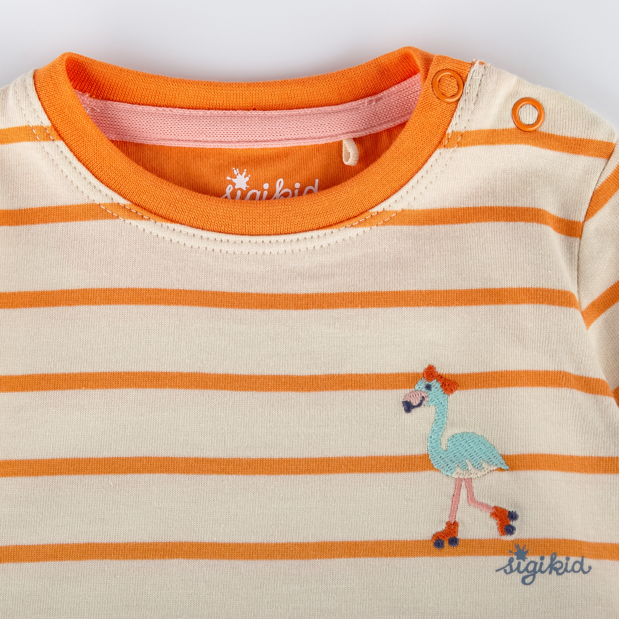Baby Langarm Ringelshirt, orange-weiß Baby Langarm Ringelshirt, orange-weiß