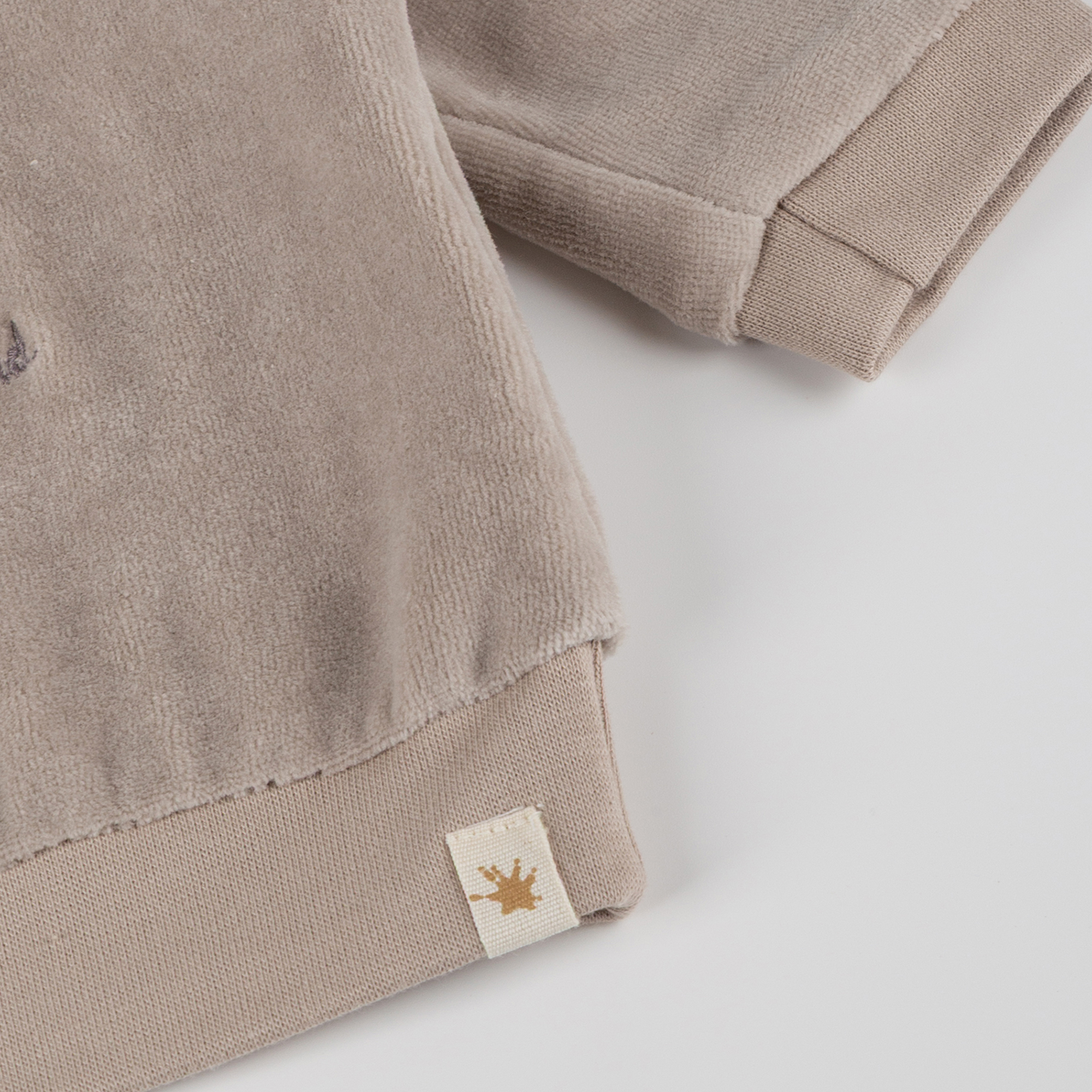 Newborn baby velour long sleeve Tee, silver gray