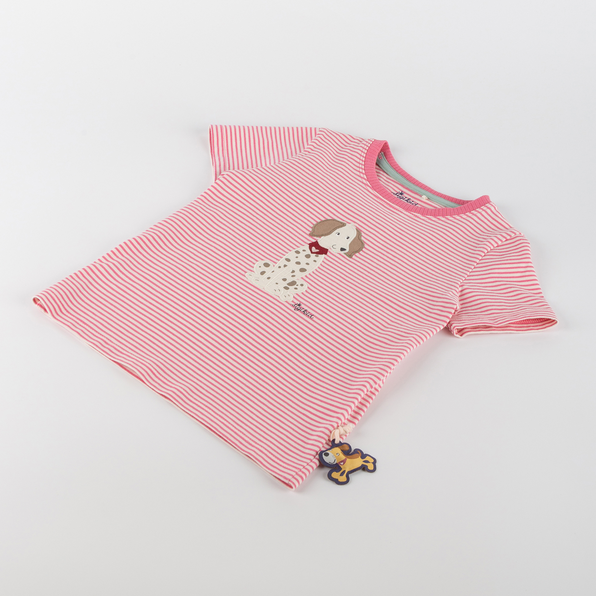 Kinder T-Shirt Hund Funny Dog, rosa geringelt Kinder T-Shirt Hund Funny Dog, rosa geringelt