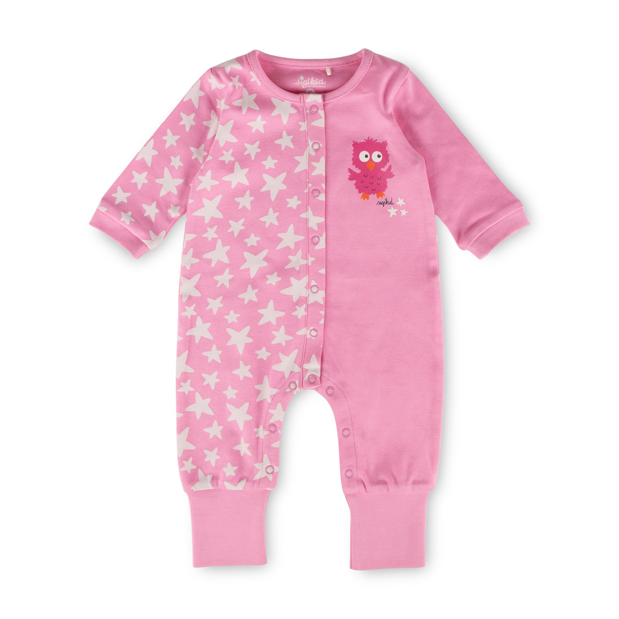 Baby Schlaf Overall Eule mit Sternchen Print, pink