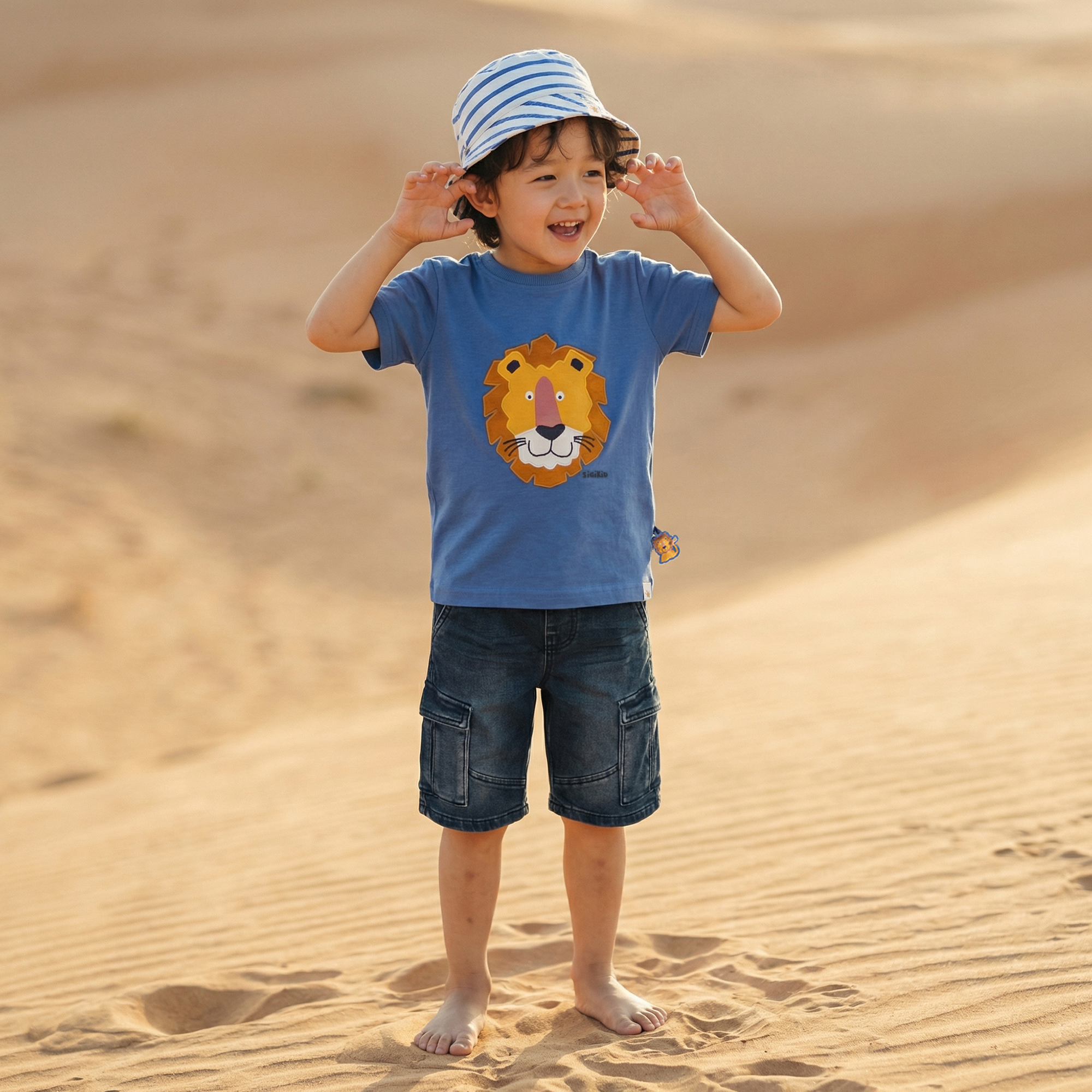 Stretchy jeans bermuda shorts for boys