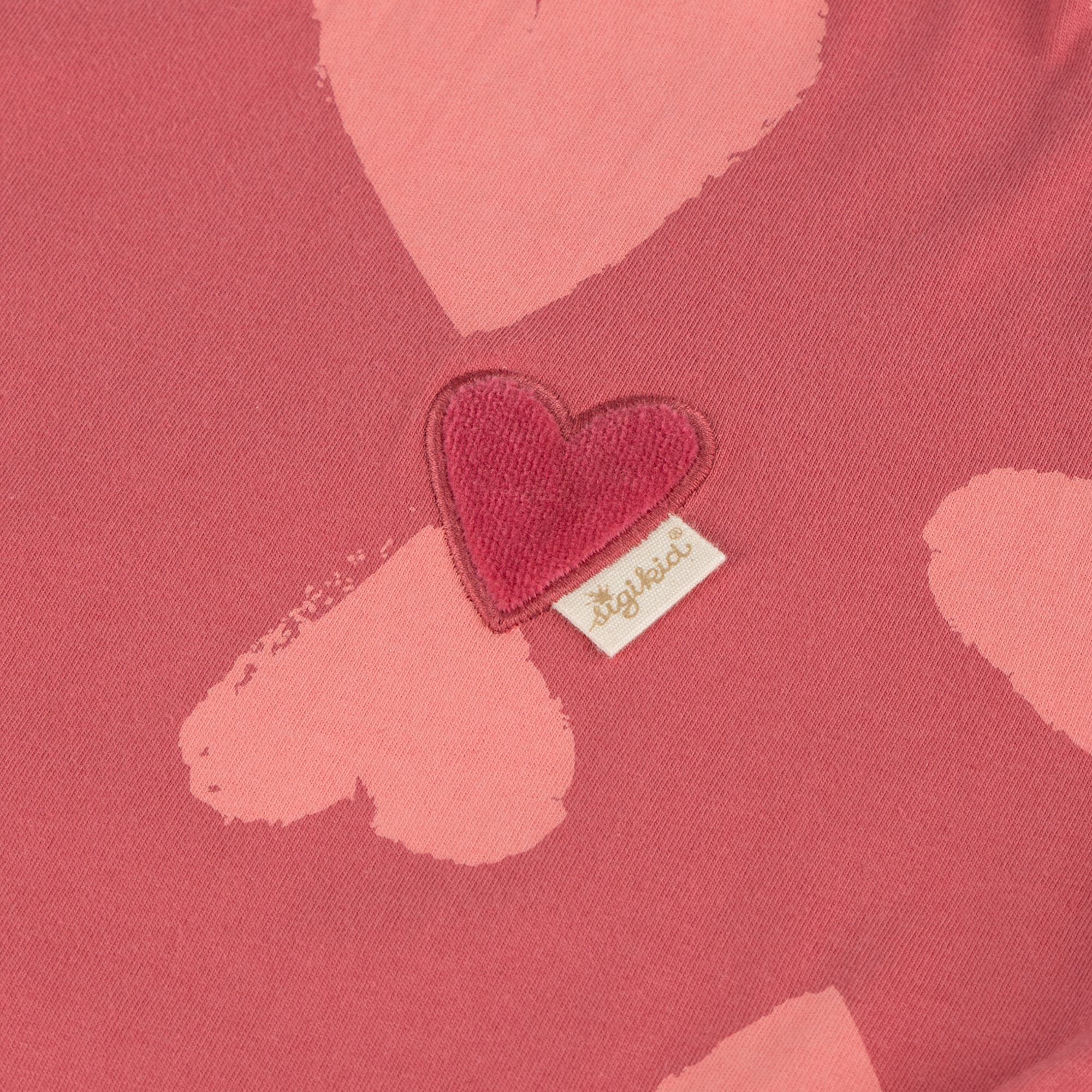 Kinder Langarmshirt mit Herzchen Print, rosarot